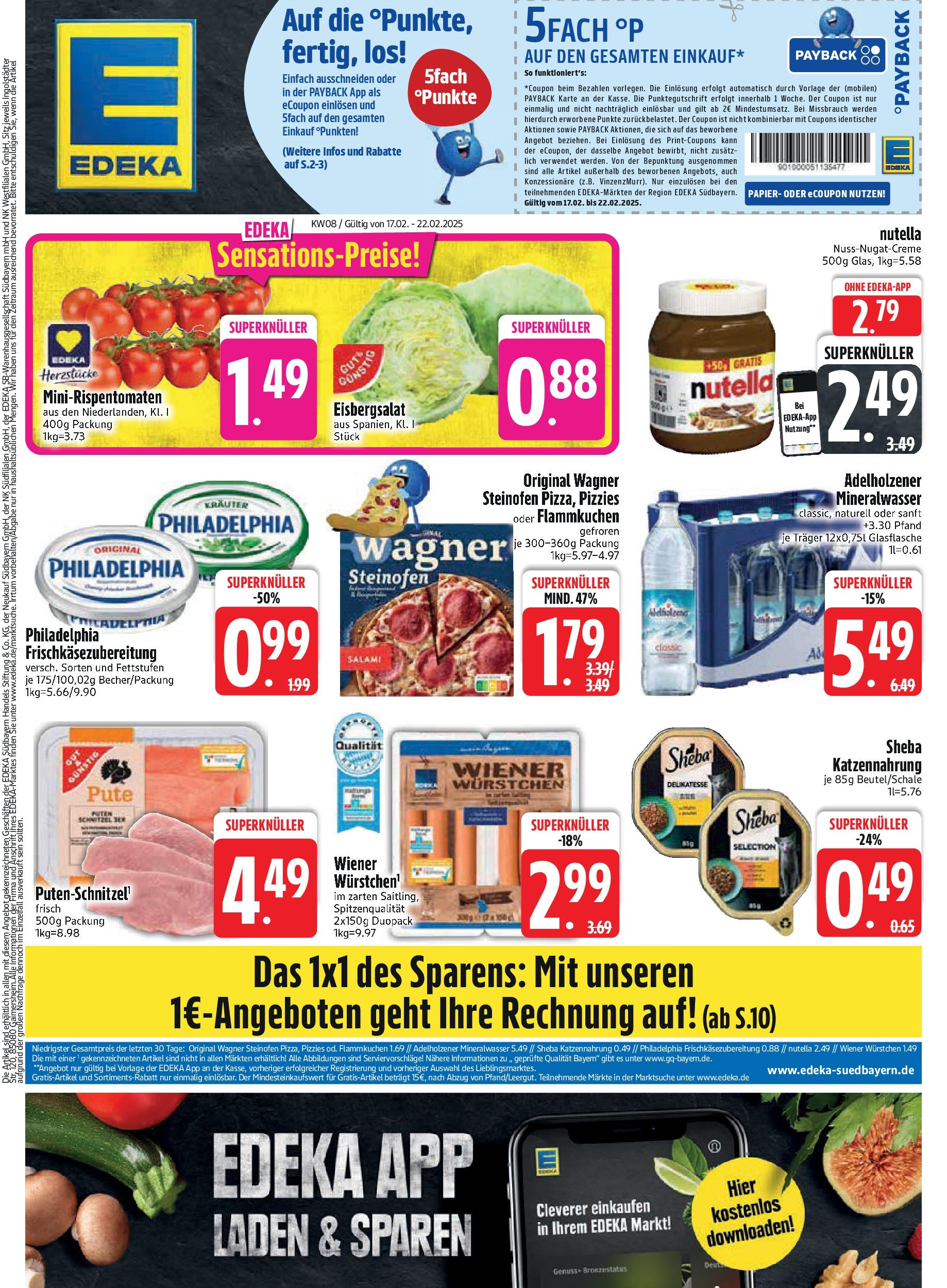 Edeka - EDEKA: Wochenangebote (ab 16.02.2025) » Angebote Online | Seite: 1 | Produkte: Adelholzener, Eisbergsalat, Mineralwasser, Nutella