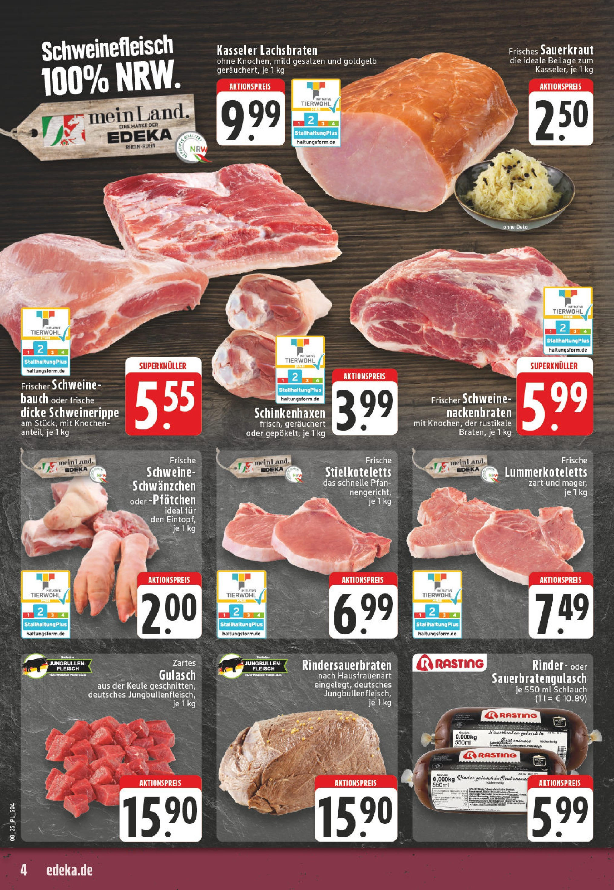 Edeka - EDEKA: Wochenangebote (ab 16.02.2025) » Angebote Online | Seite: 4 | Produkte: Gulasch, Schweinefleisch, Fleisch