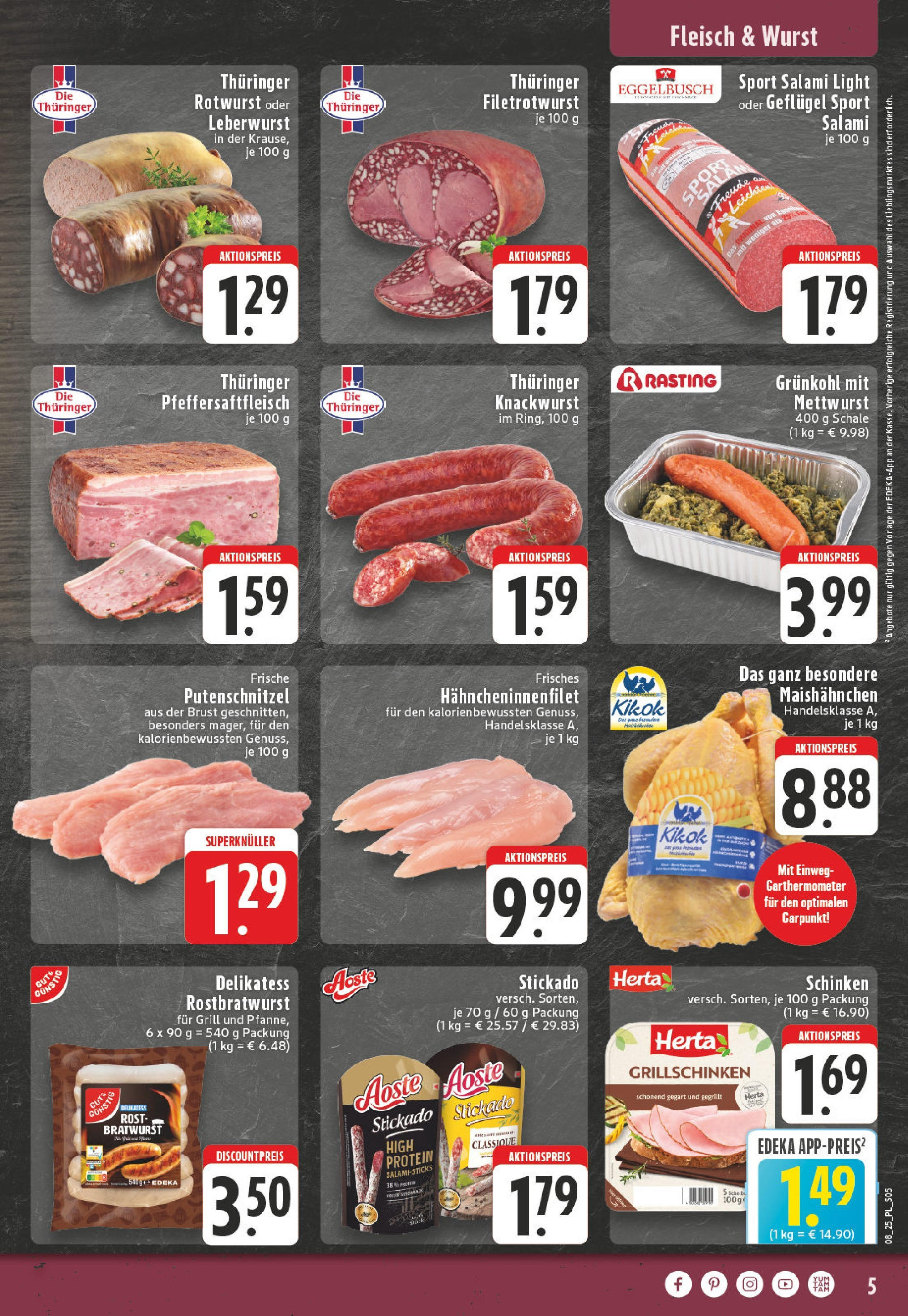 Edeka - EDEKA: Wochenangebote (ab 16.02.2025) » Angebote Online | Seite: 5 | Produkte: Bratwurst, Putenschnitzel, Schinken, Fleisch