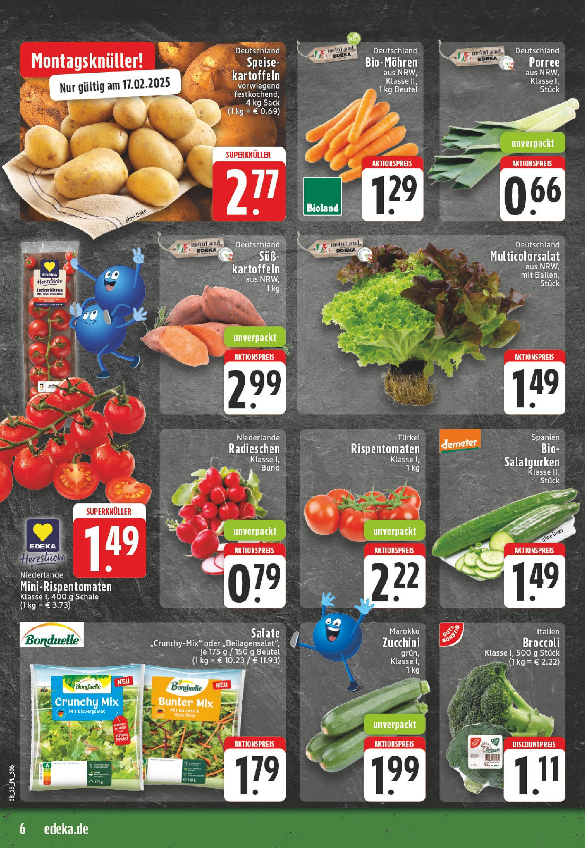 Edeka - EDEKA: Wochenangebote (ab 16.02.2025) » Angebote Online | Seite: 6 | Produkte: Eisbergsalat, Kartoffeln, Zucchini