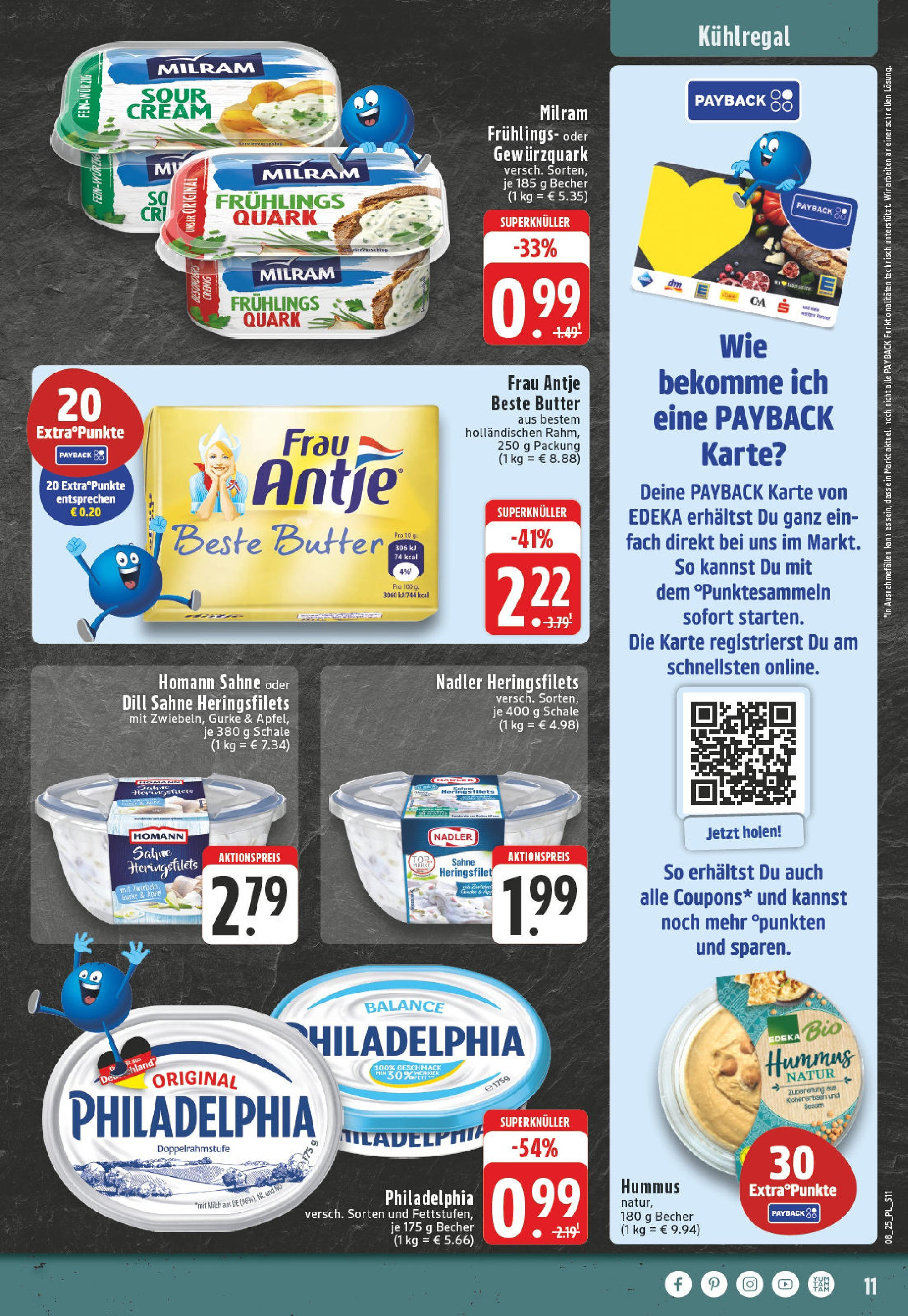 Edeka - EDEKA: Wochenangebote (ab 16.02.2025) » Angebote Online | Seite: 11 | Produkte: Quark, Butter, Philadelphia, Äpfel