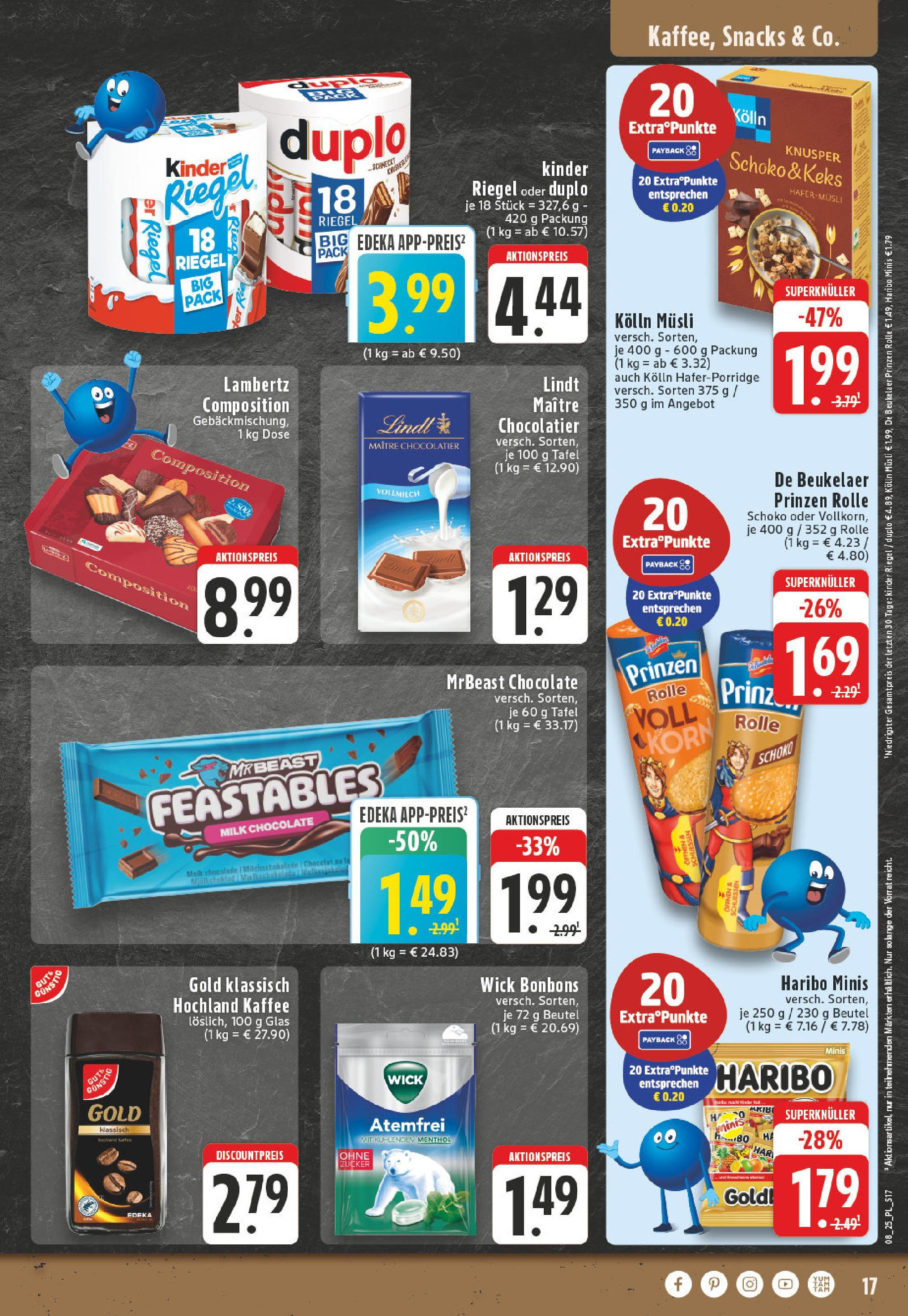 Edeka - EDEKA: Wochenangebote (ab 16.02.2025) » Angebote Online | Seite: 17 | Produkte: Musli, Haribo, Zucker, Lindt