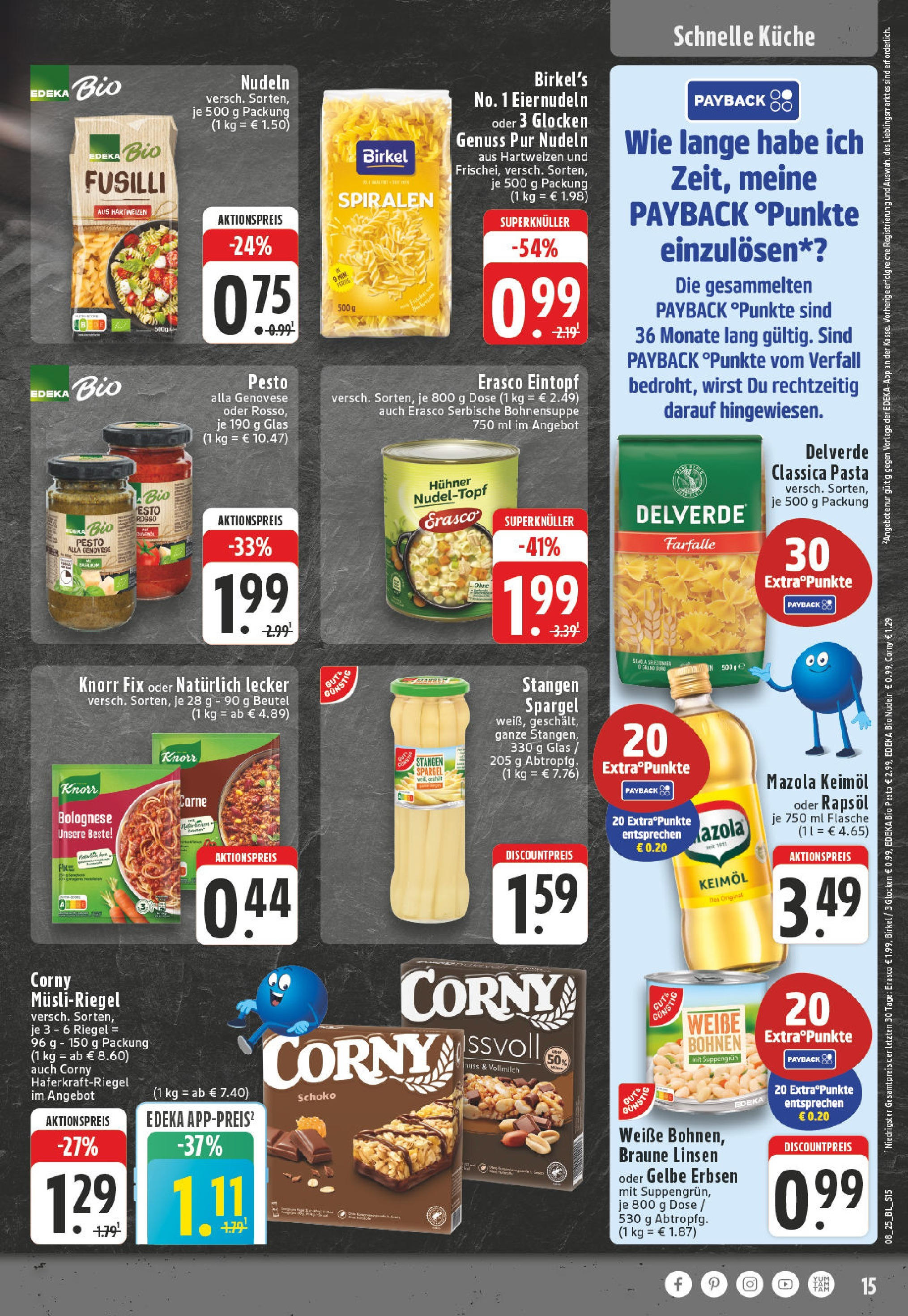 Edeka - EDEKA: Wochenangebote (ab 16.02.2025) » Angebote Online | Seite: 15 | Produkte: Knorr, Pasta, Erasco, Erbsen