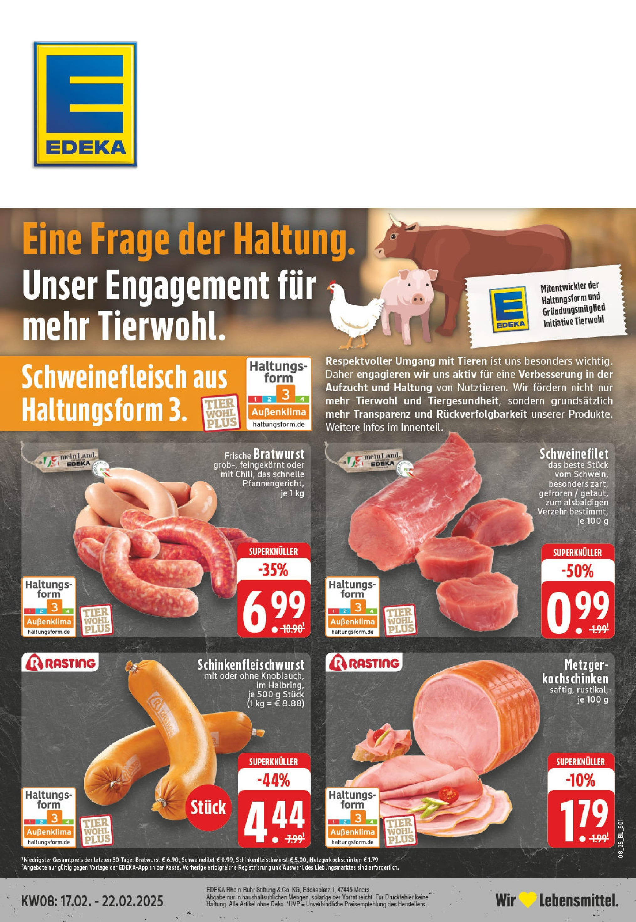 Edeka - EDEKA: Wochenangebote (ab 16.02.2025) » Angebote Online | Seite: 1 | Produkte: Bratwurst, Schweinefilet, Schweinefleisch