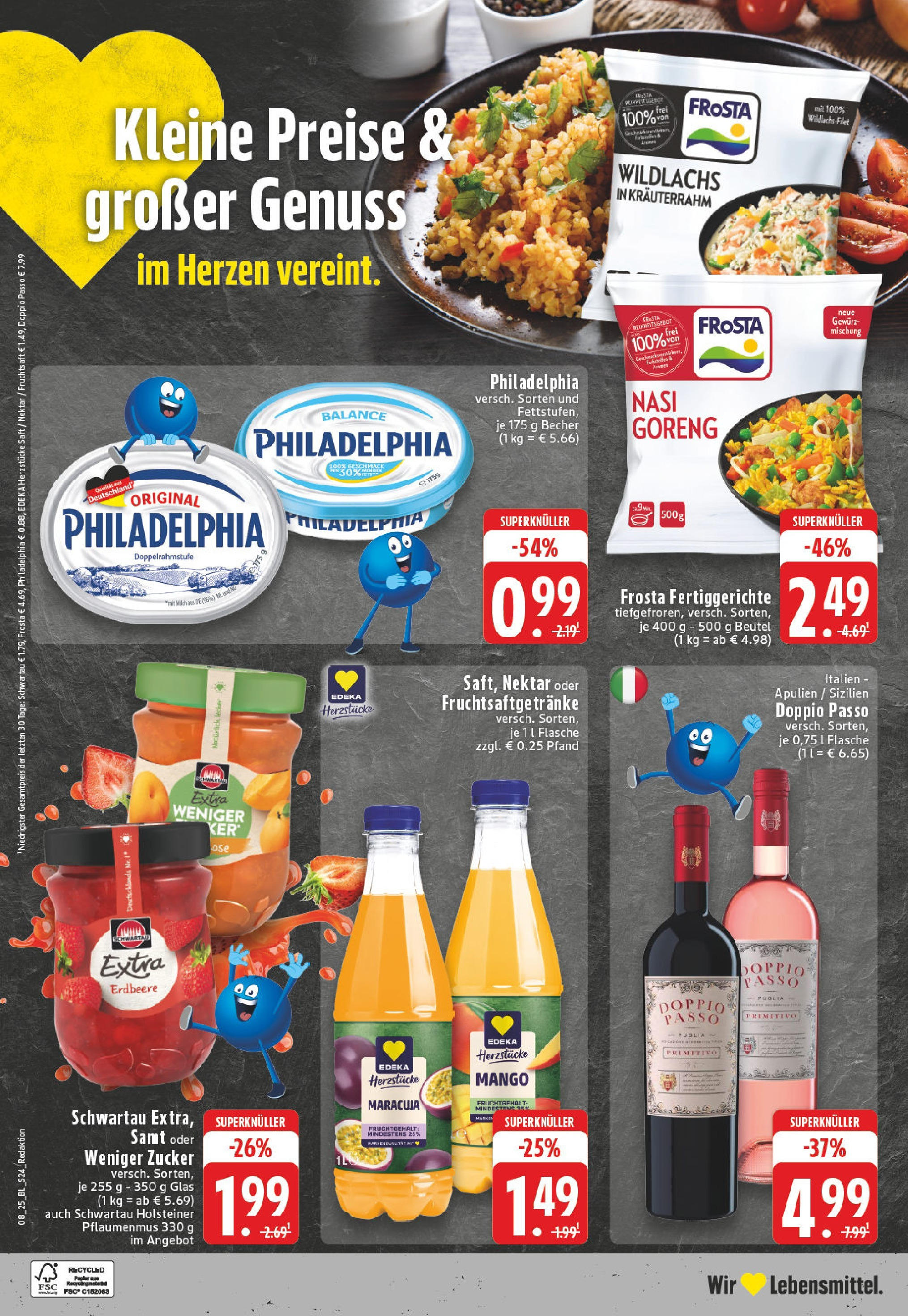 Edeka - EDEKA: Wochenangebote (ab 16.02.2025) » Angebote Online | Seite: 24 | Produkte: Philadelphia, Doppio Passo, Saft, Fruchtsaft