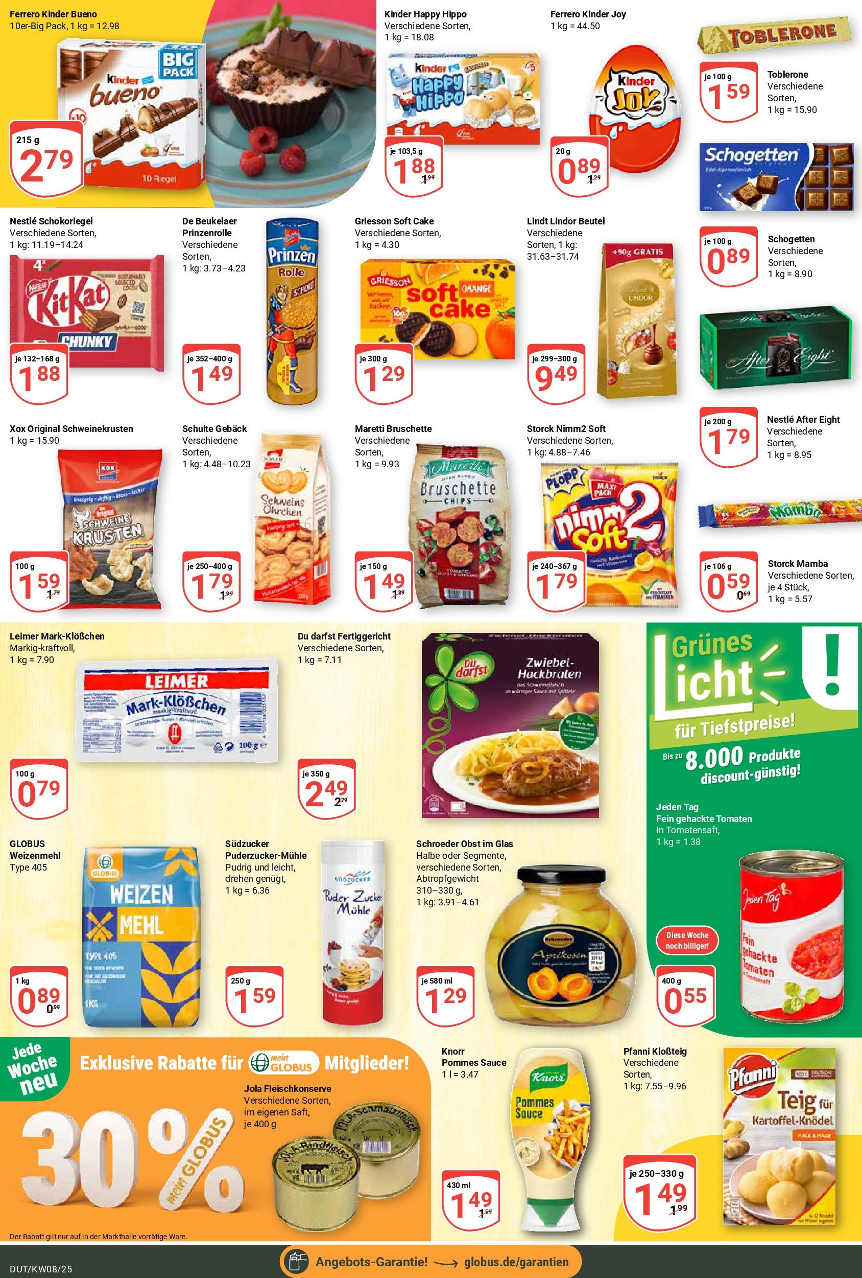 Globus - Globus: Wochenangebote (ab 16.02.2025) » Angebote online | Seite: 14 | Produkte: Pommes, Kinder bueno, Weizenmehl, Kinder joy