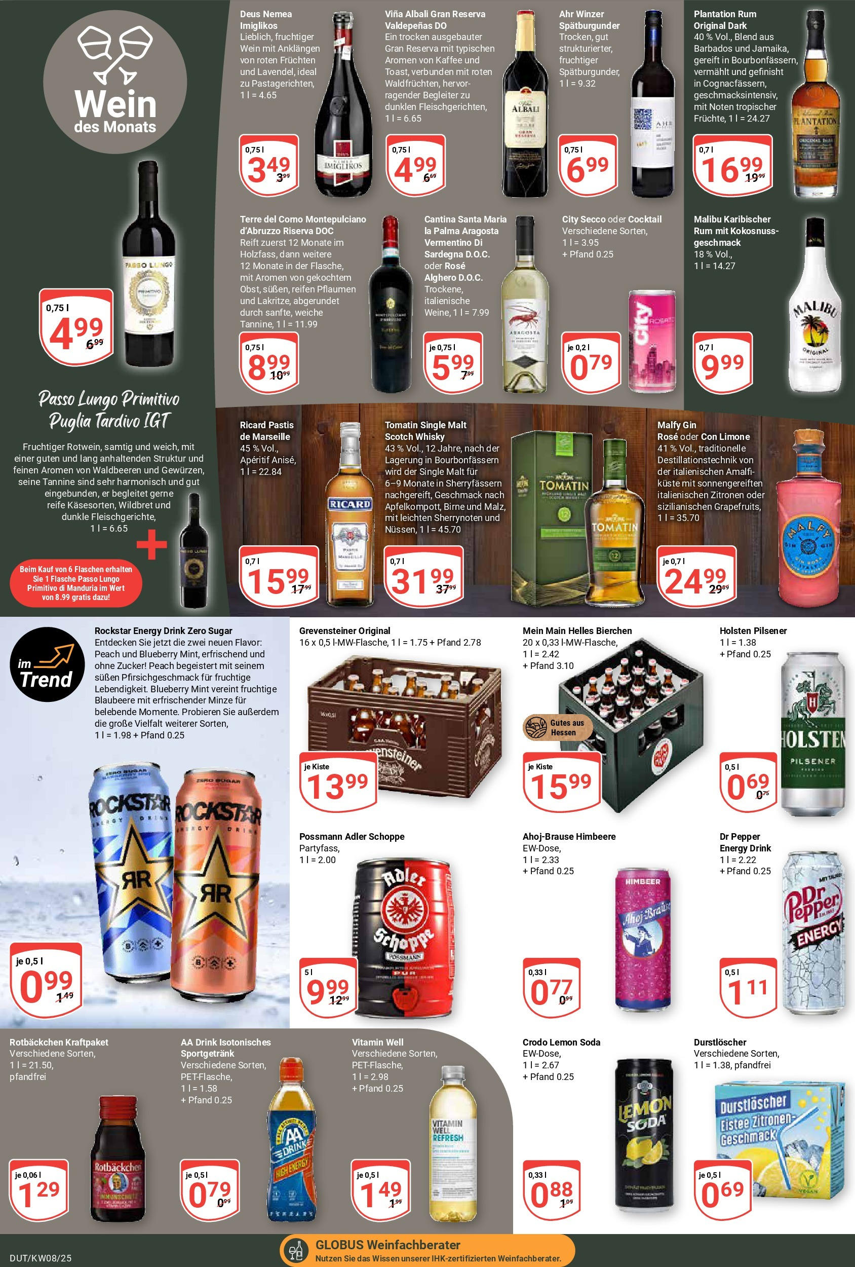 Globus - Globus: Wochenangebote (ab 16.02.2025) » Angebote online | Seite: 15 | Produkte: Whisky, Kaffee, Rum, Holsten