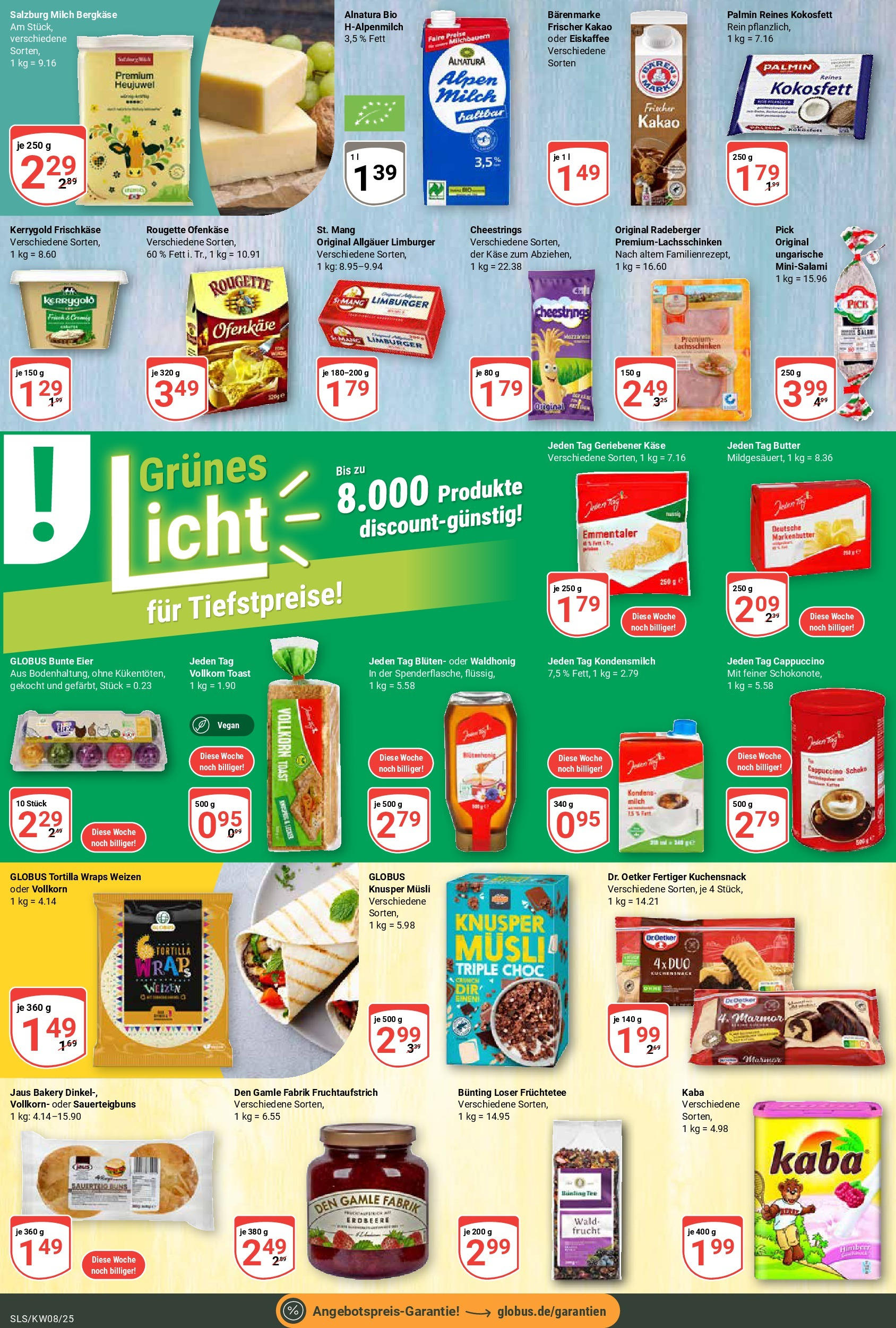 Globus - Globus: Wochenangebote (ab 16.02.2025) » Angebote online | Seite: 13 | Produkte: Milch, Butter, Toast, Frischkase