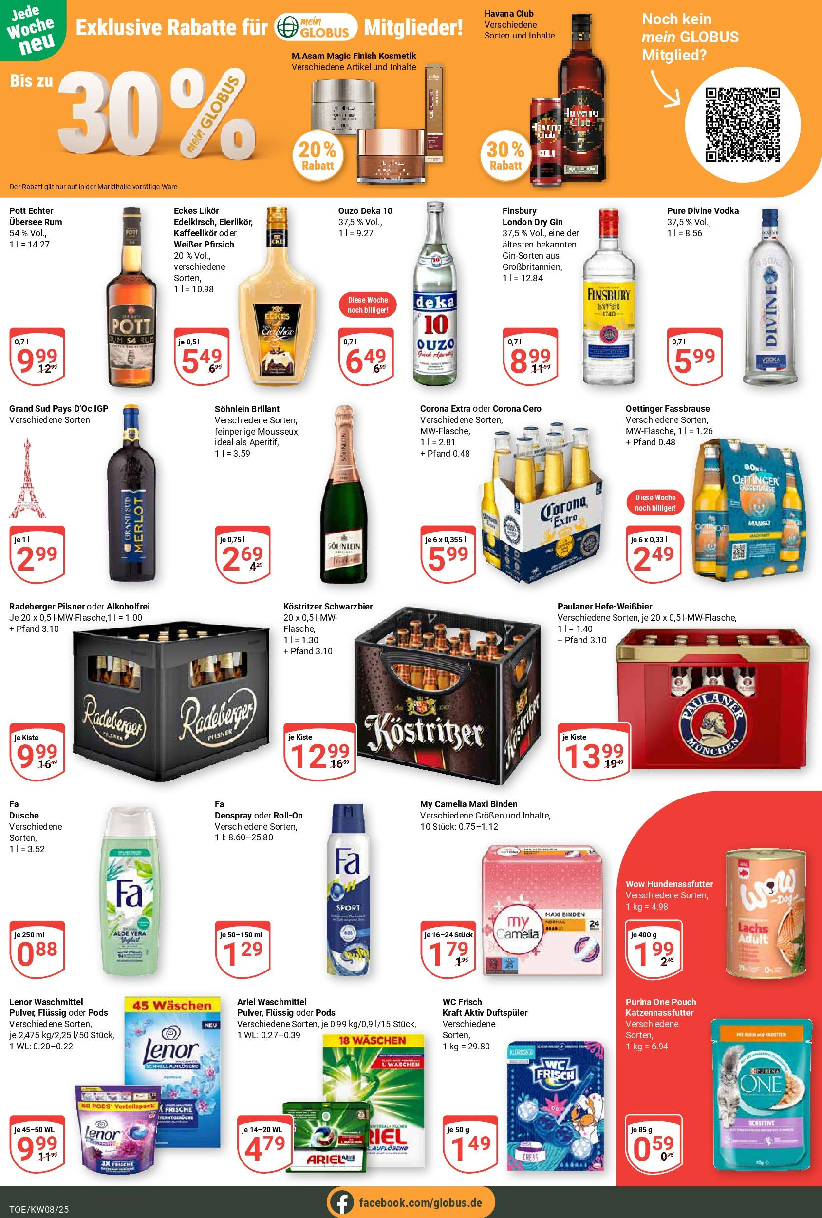 Globus - Globus: Wochenangebote (ab 16.02.2025) » Angebote online | Seite: 6 | Produkte: Rum, Lachs, Deospray, Paulaner