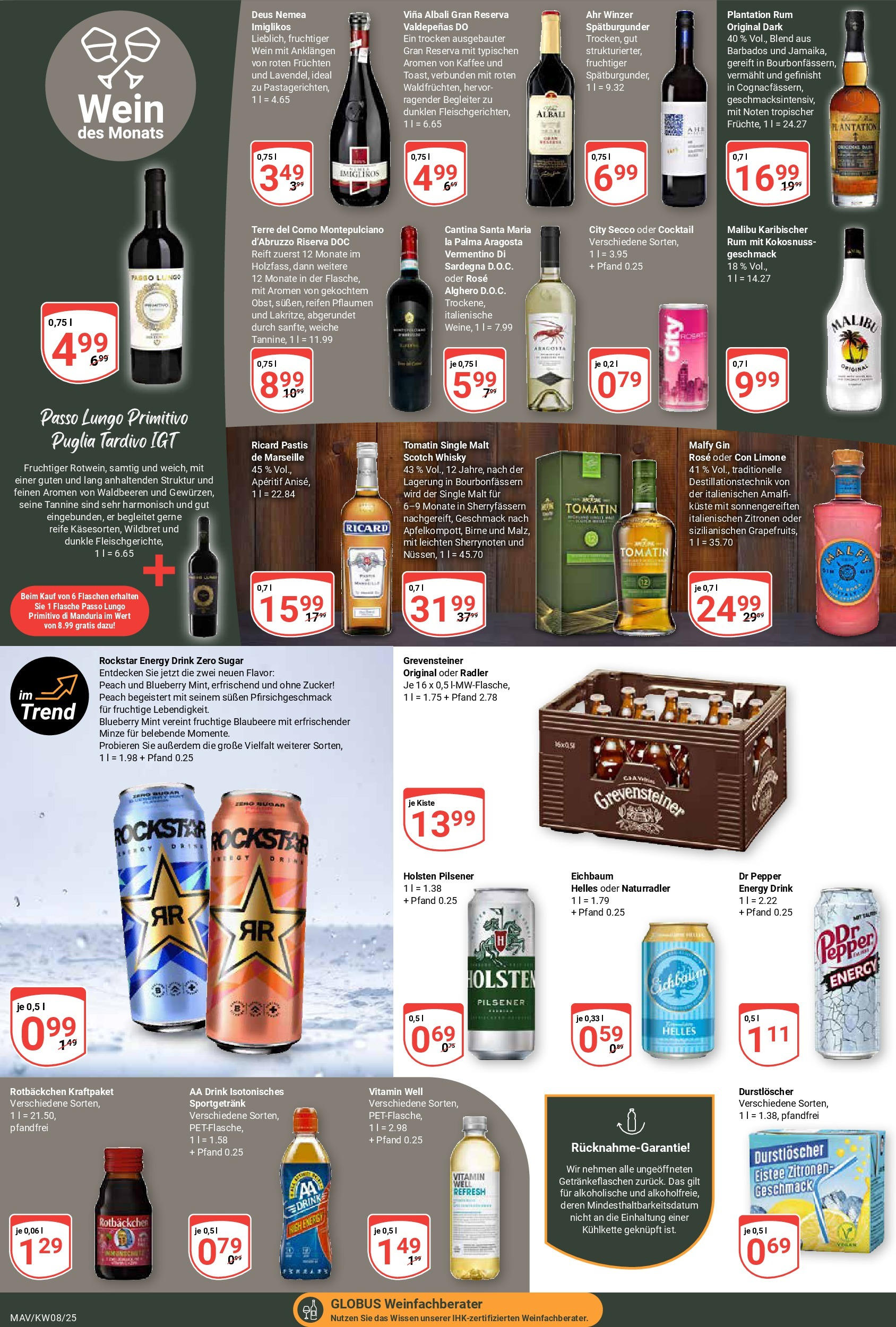 Globus - Globus: Wochenangebote (ab 16.02.2025) » Angebote online | Seite: 15 | Produkte: Whisky, Wein, Gin, Zitronen