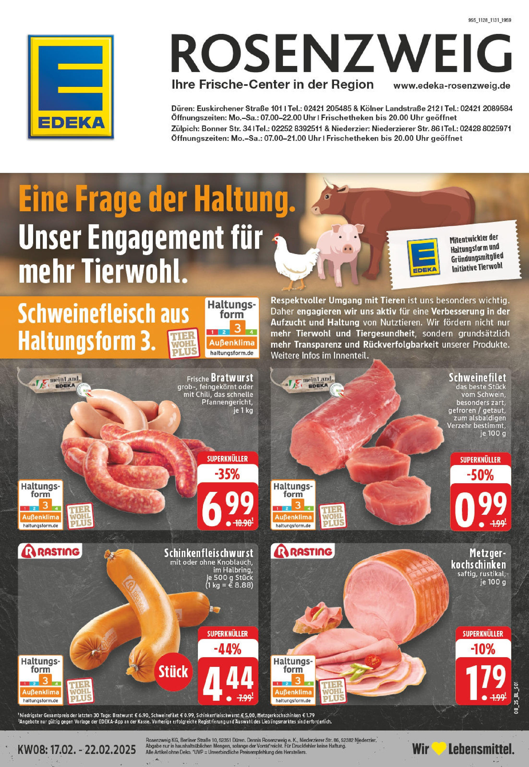 Edeka - EDEKA: Wochenangebote (ab 16.02.2025) » Angebote Online | Seite: 1 | Produkte: Berliner, Bratwurst, Schweinefilet, Schweinefleisch