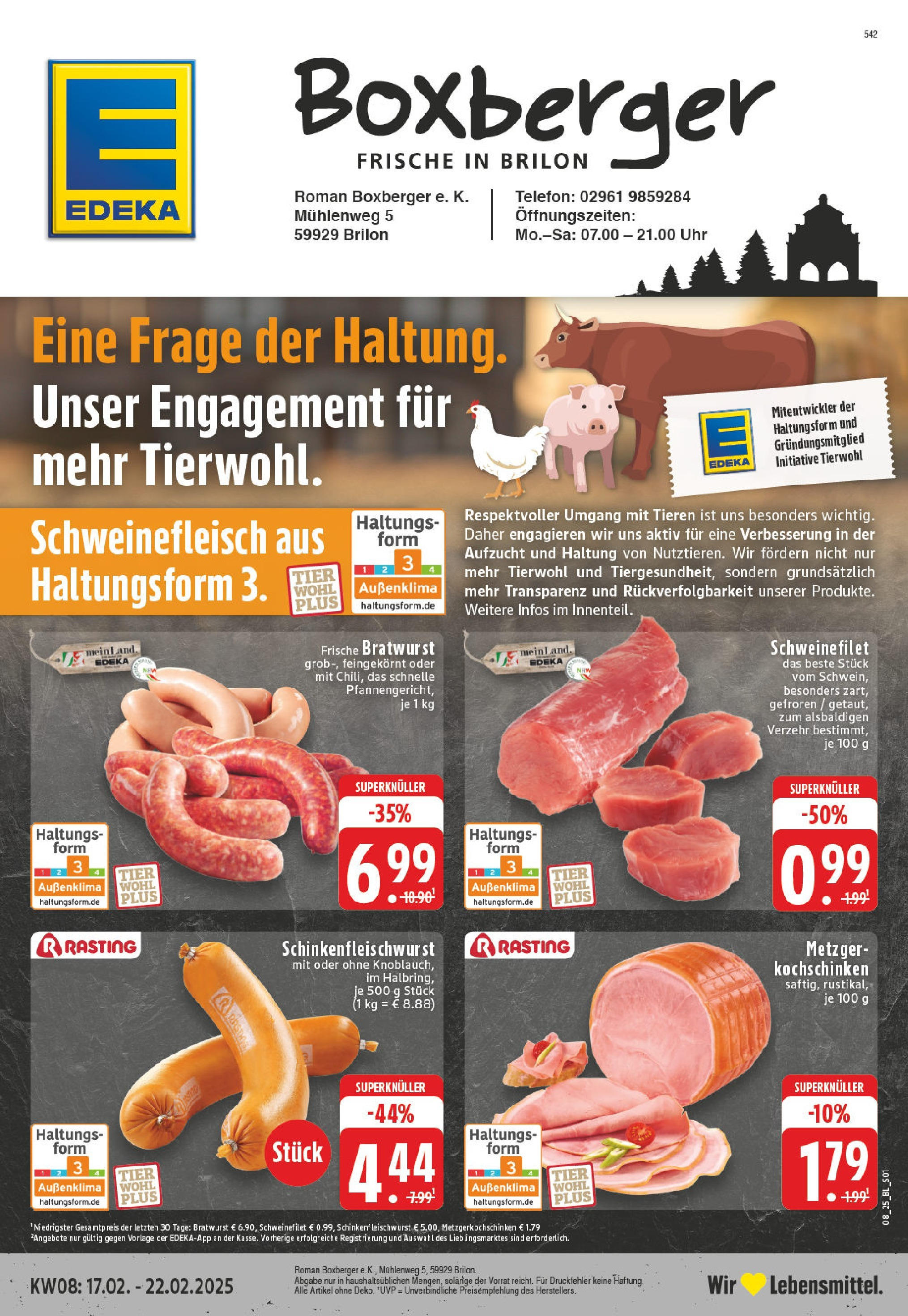 Edeka - EDEKA: Wochenangebote (ab 16.02.2025) » Angebote Online | Seite: 1 | Produkte: Bratwurst, Schweinefilet, Schweinefleisch, Telefon