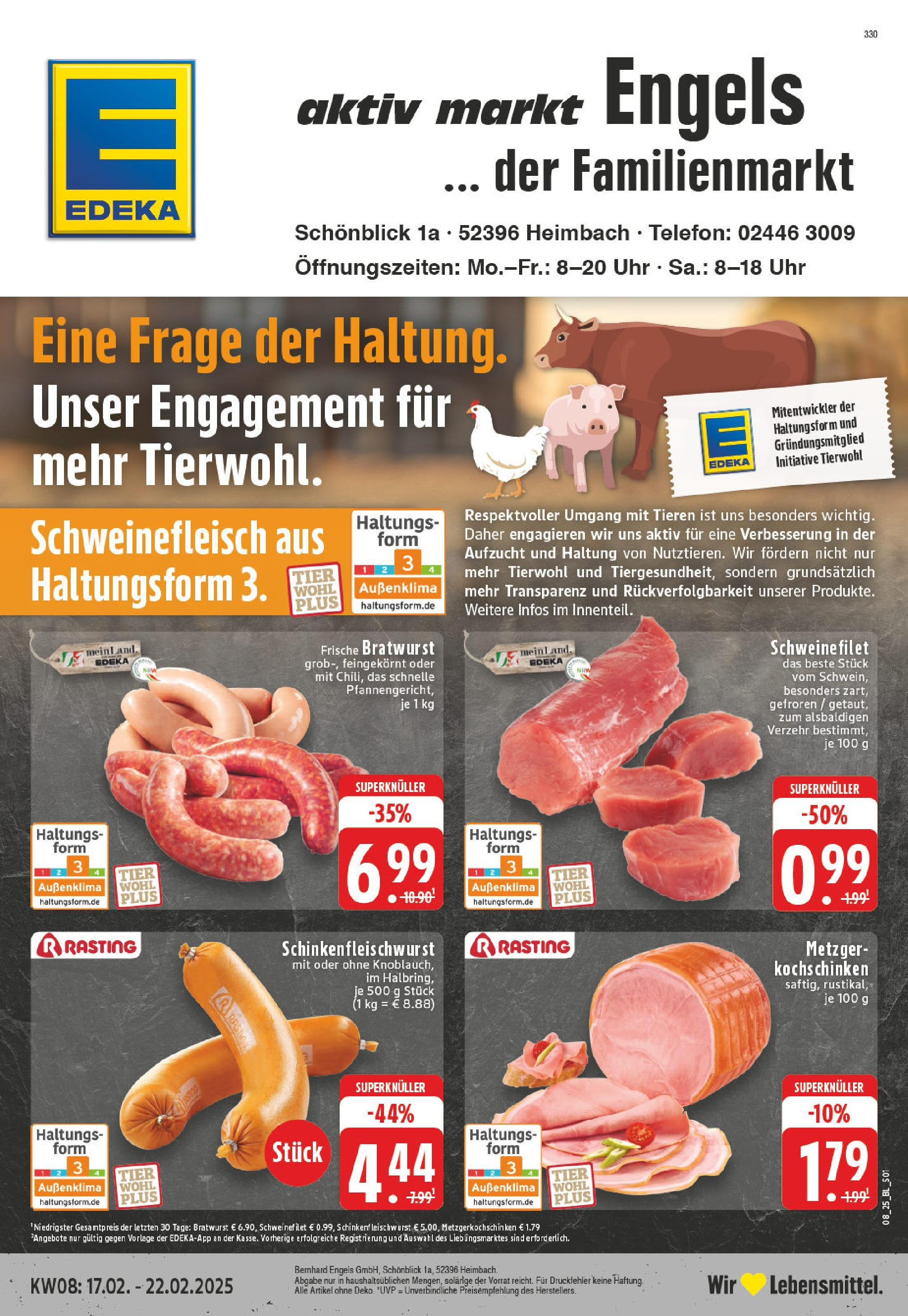 Edeka - EDEKA: Wochenangebote (ab 16.02.2025) » Angebote Online | Seite: 1 | Produkte: Bratwurst, Schweinefilet, Schweinefleisch, Telefon