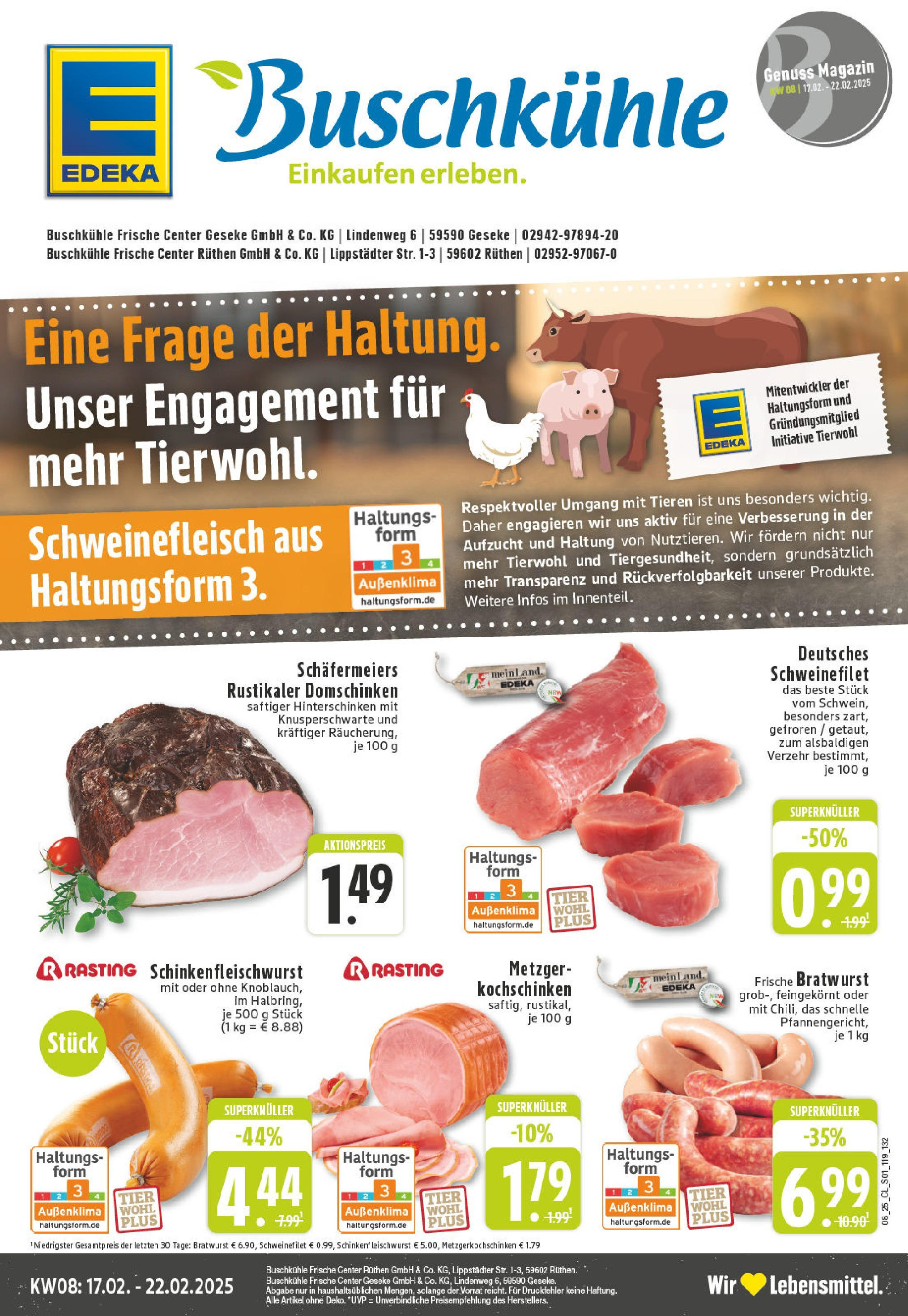 Edeka - EDEKA: Wochenangebote (ab 16.02.2025) » Angebote Online | Seite: 1 | Produkte: Bratwurst, Schweinefilet, Schweinefleisch