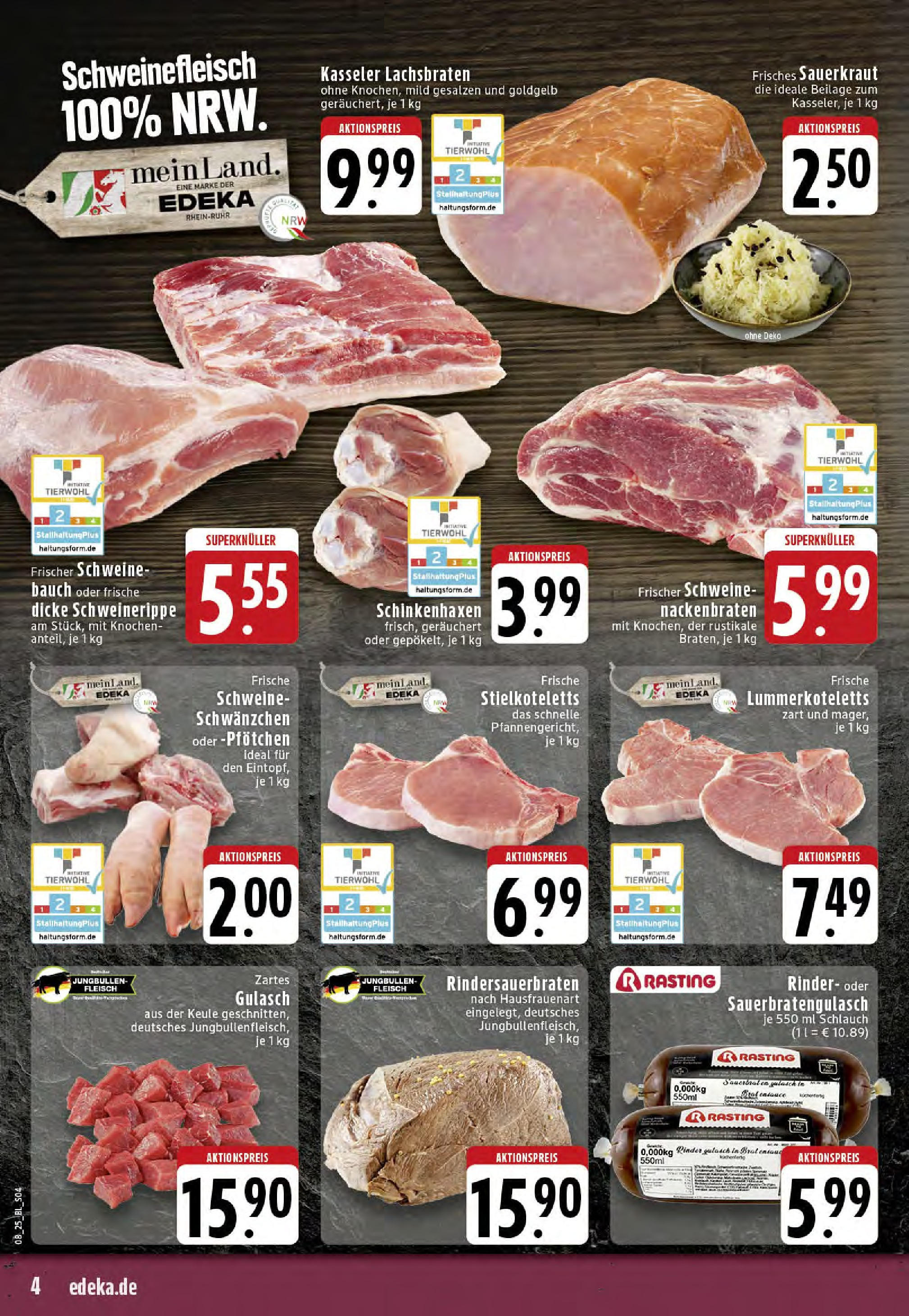 Edeka - EDEKA: Wochenangebote (ab 16.02.2025) » Angebote Online | Seite: 4 | Produkte: Gulasch, Brot, Schweinefleisch, Fleisch