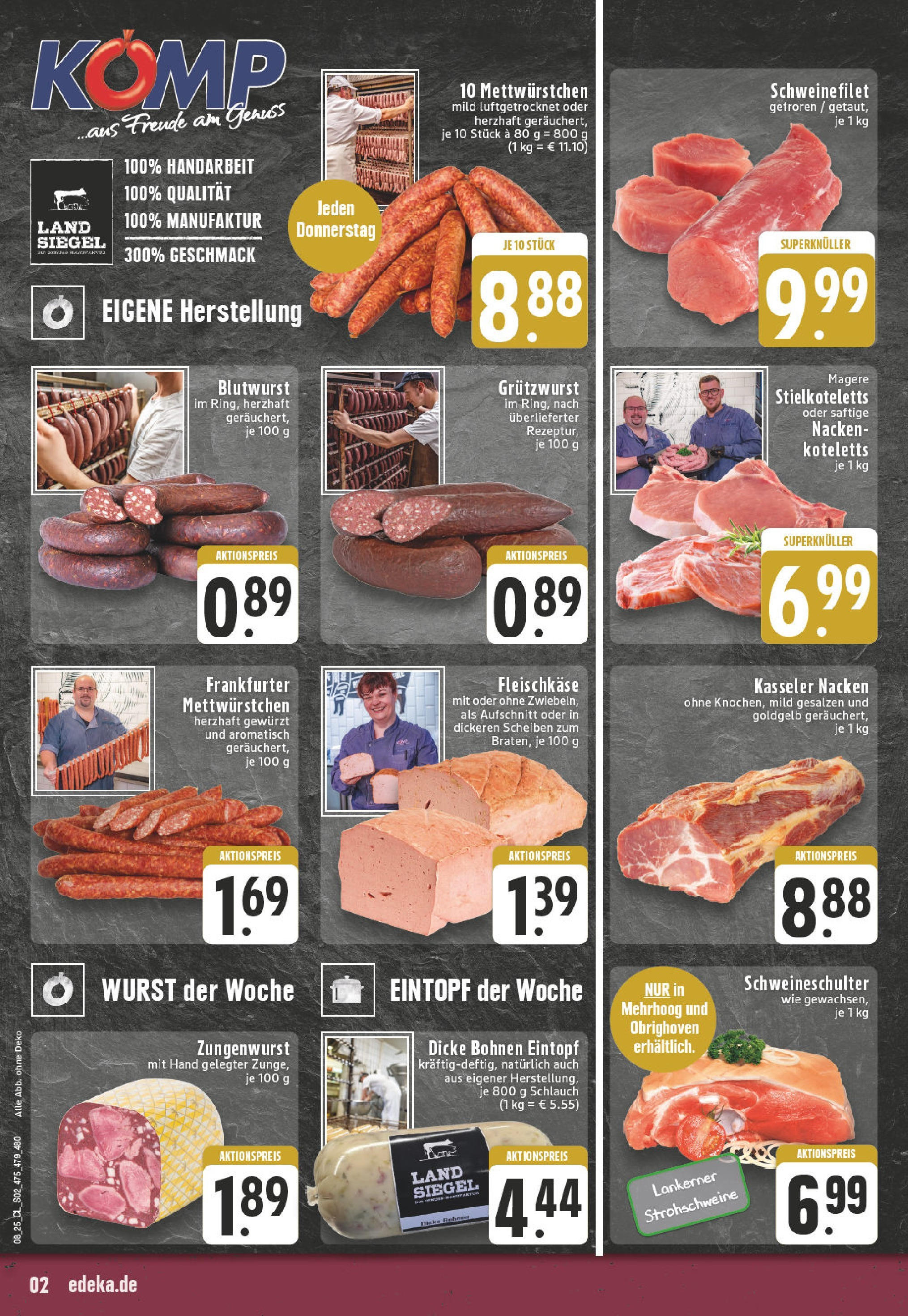 Edeka - EDEKA: Wochenangebote (ab 16.02.2025) » Angebote Online | Seite: 2 | Produkte: Schweinefilet, Kasseler nacken, Wurst