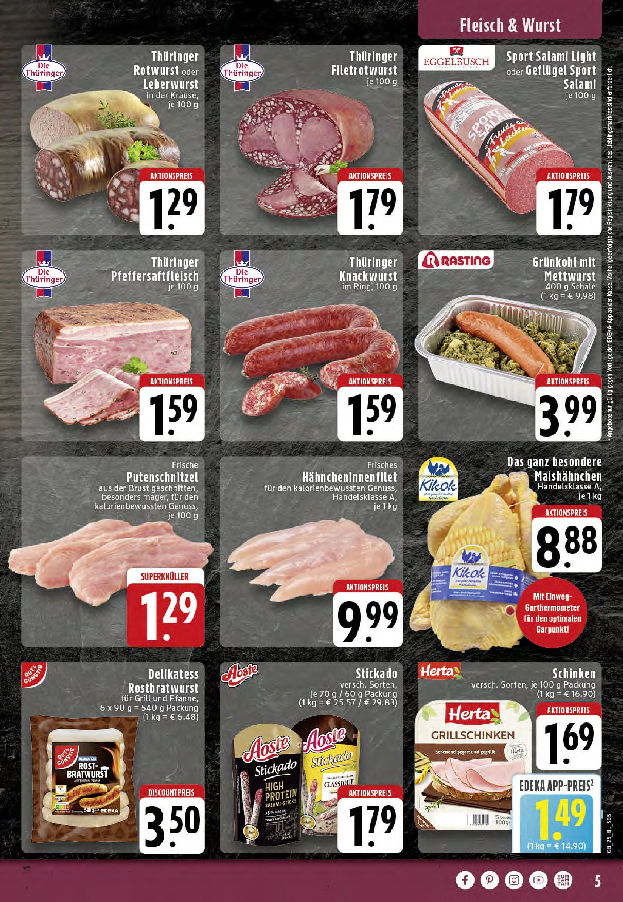 Edeka - EDEKA: Wochenangebote (ab 16.02.2025) » Angebote Online | Seite: 5 | Produkte: Bratwurst, Putenschnitzel, Wurst, Schinken