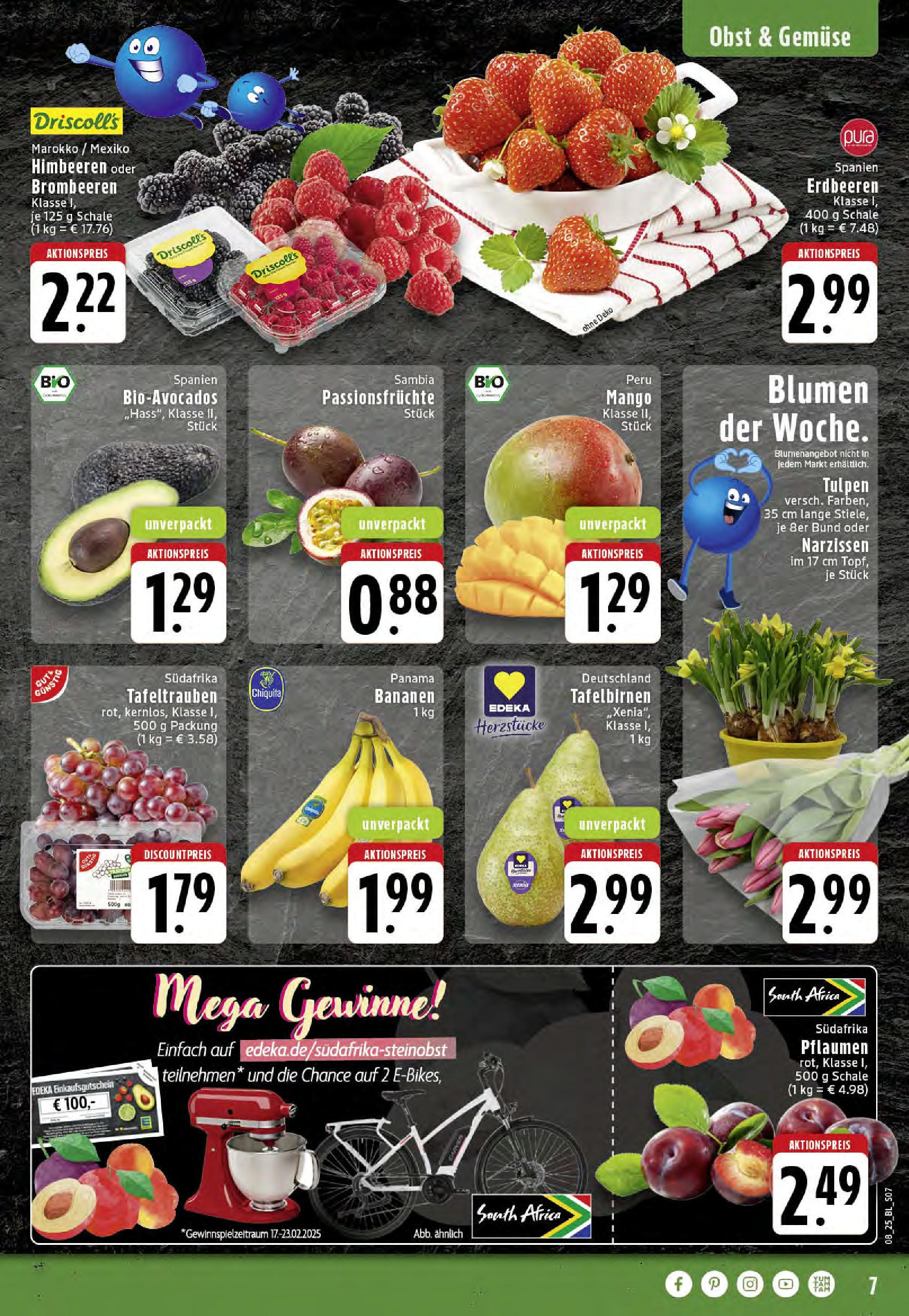 Edeka - EDEKA: Wochenangebote (ab 16.02.2025) » Angebote Online | Seite: 7 | Produkte: Blumen, Bananen, Gemüse, Mango