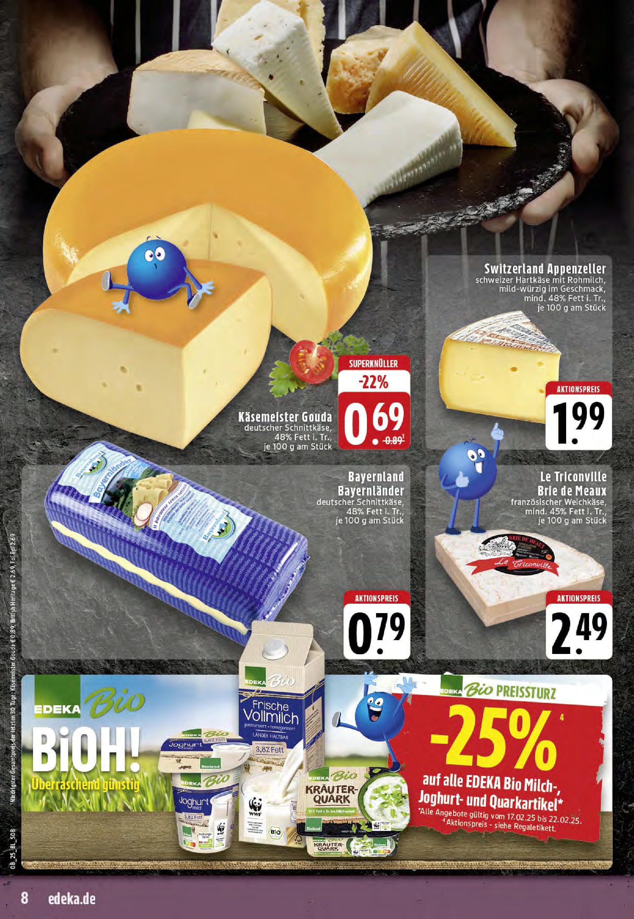 Edeka - EDEKA: Wochenangebote (ab 16.02.2025) » Angebote Online | Seite: 8 | Produkte: Quark, Milch, Joghurt, Gouda