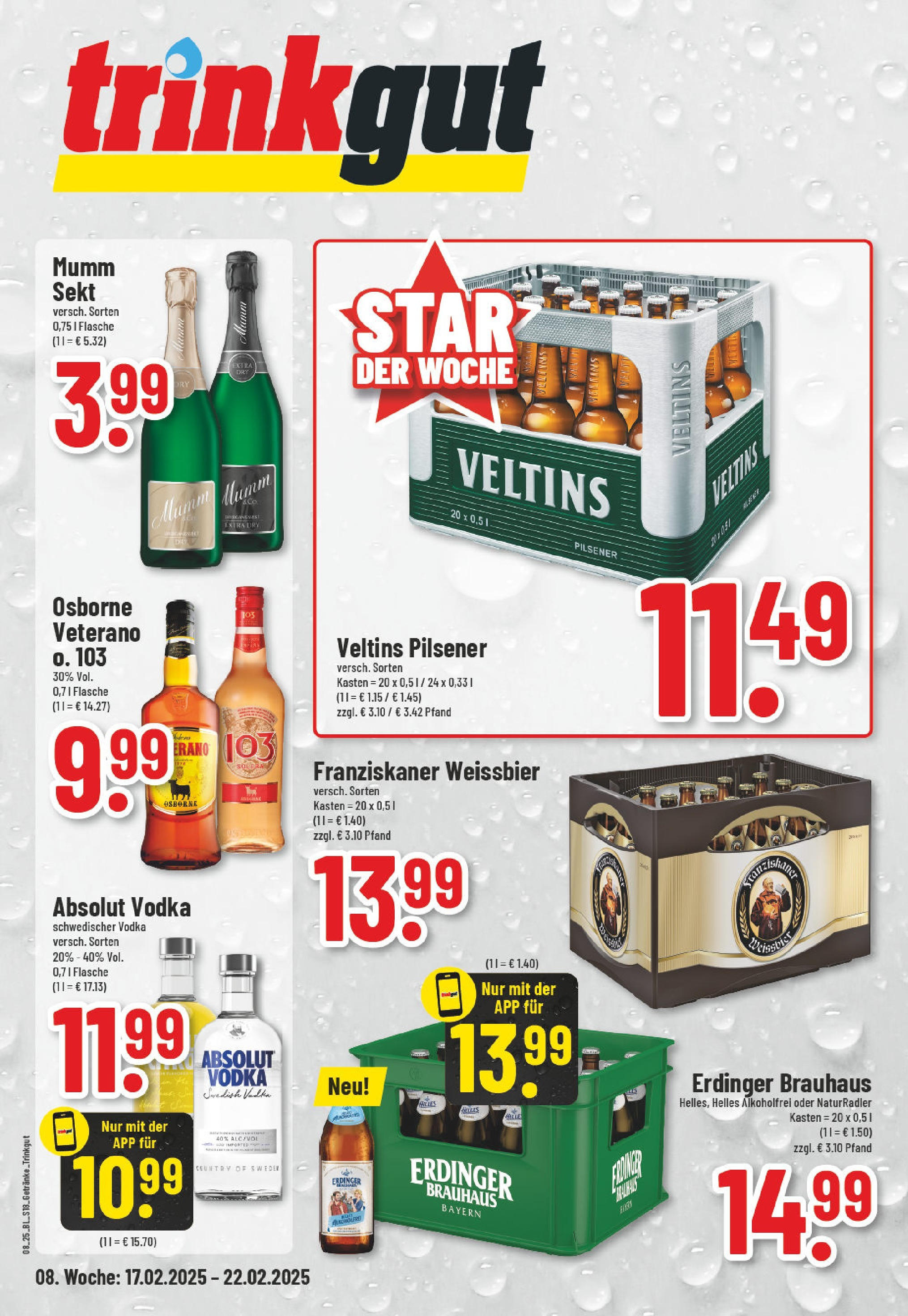 Edeka - EDEKA: Wochenangebote (ab 16.02.2025) » Angebote Online | Seite: 18 | Produkte: Mumm sekt, Erdinger, Osborne, Weißbier