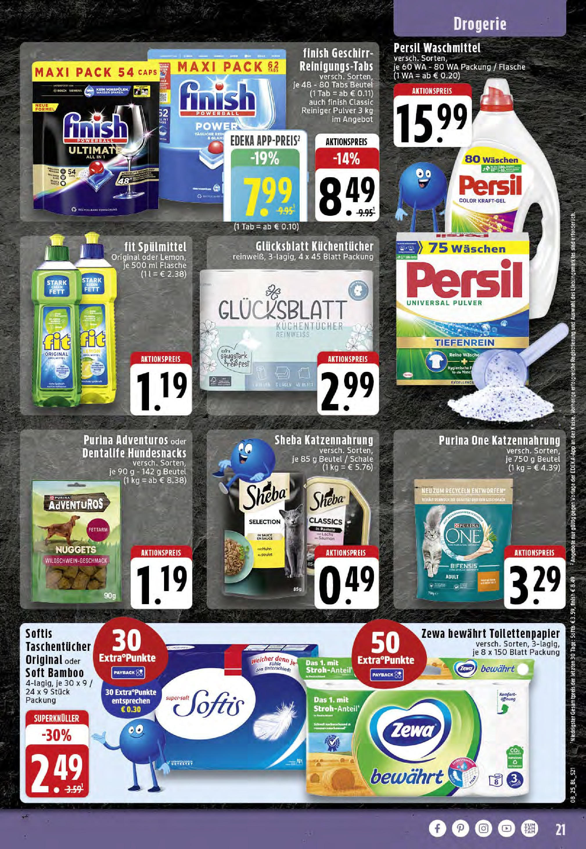 Edeka - EDEKA: Wochenangebote (ab 16.02.2025) » Angebote Online | Seite: 21 | Produkte: Purina one, Zewa, Finish, Toilettenpapier