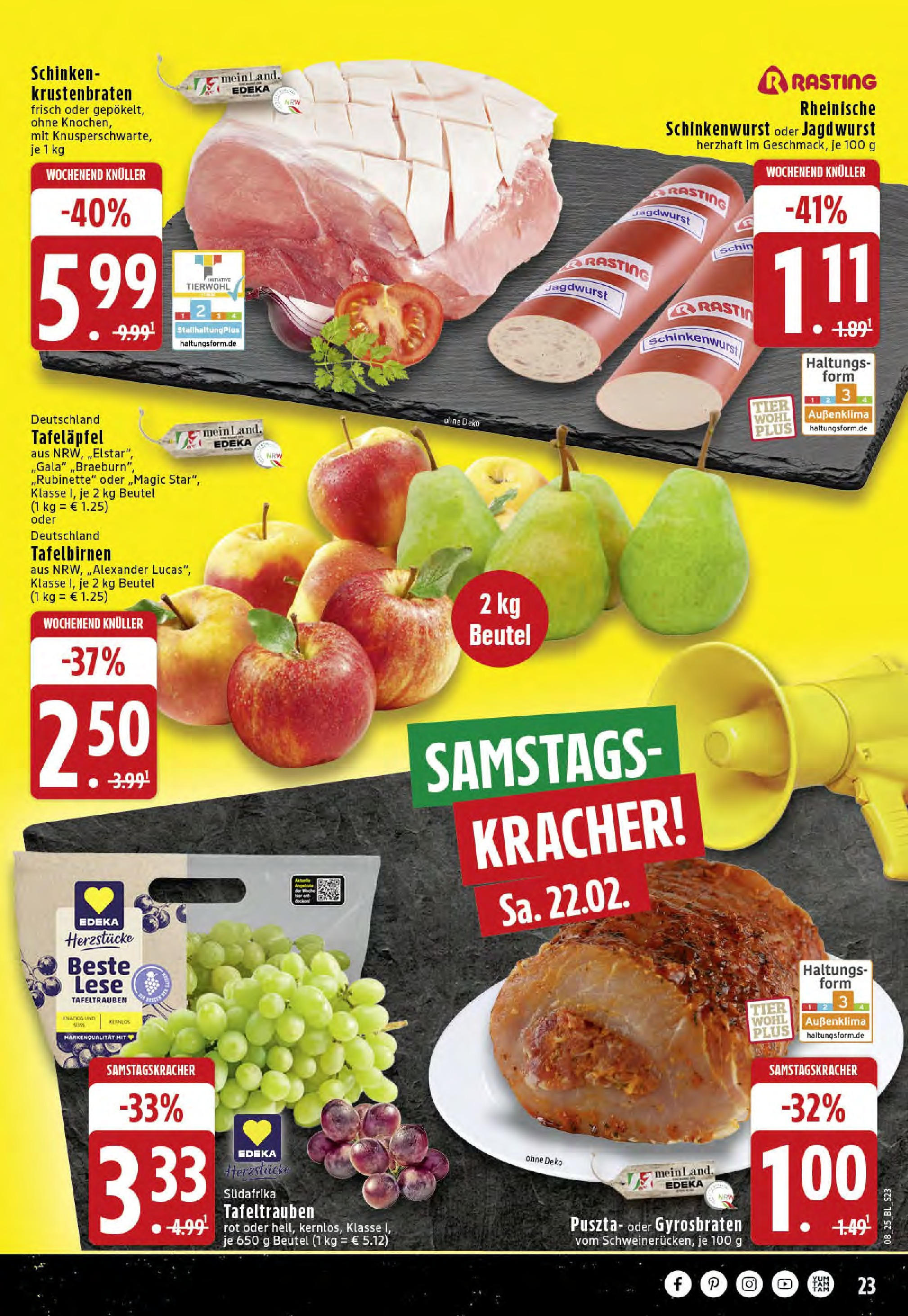 Edeka - EDEKA: Wochenangebote (ab 16.02.2025) » Angebote Online | Seite: 23 | Produkte: Krustenbraten, Wurst, Schinken