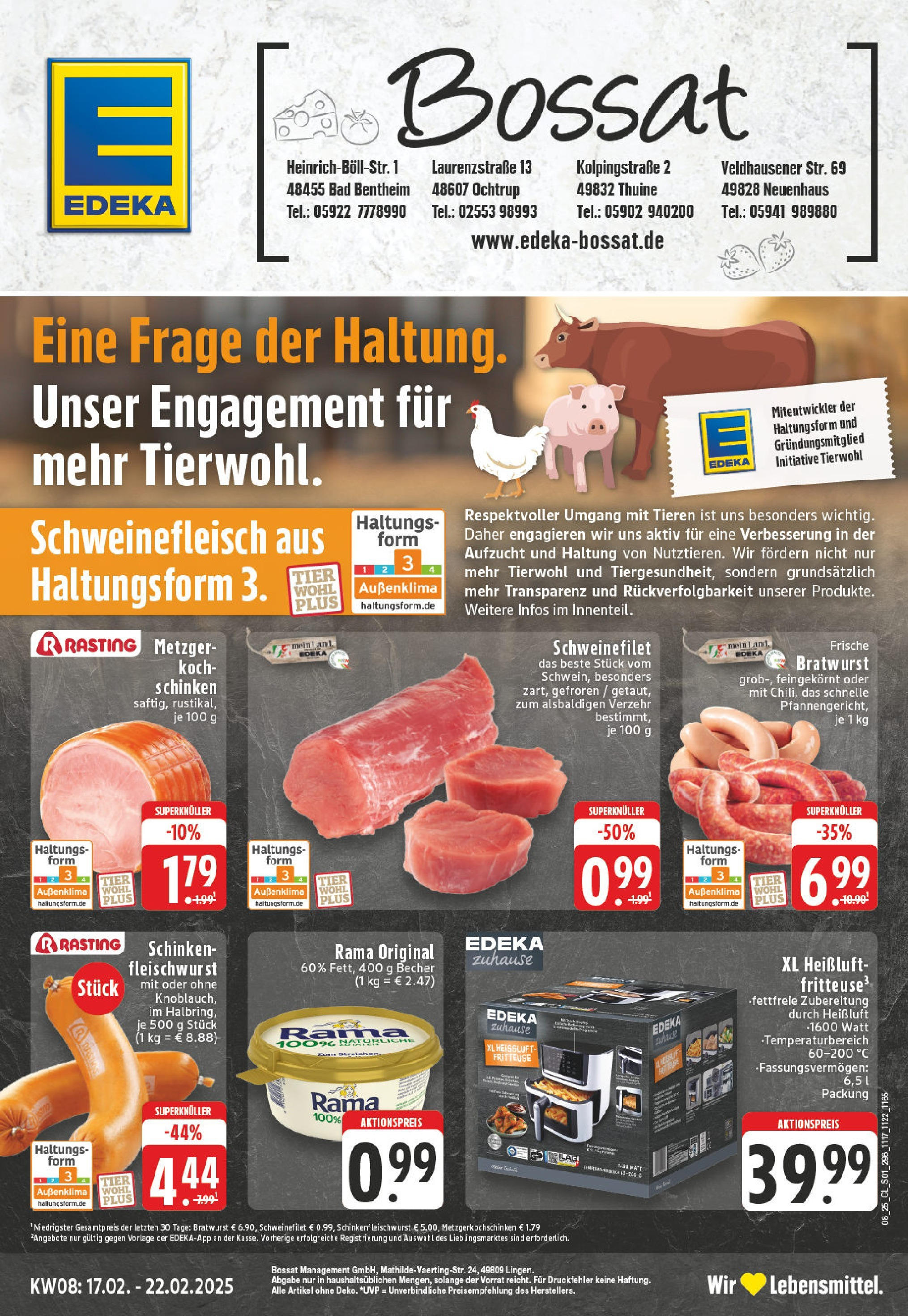 Edeka - EDEKA: Wochenangebote (ab 16.02.2025) » Angebote Online | Seite: 1 | Produkte: Bad, Schweinefilet, Schinken, Fritteuse