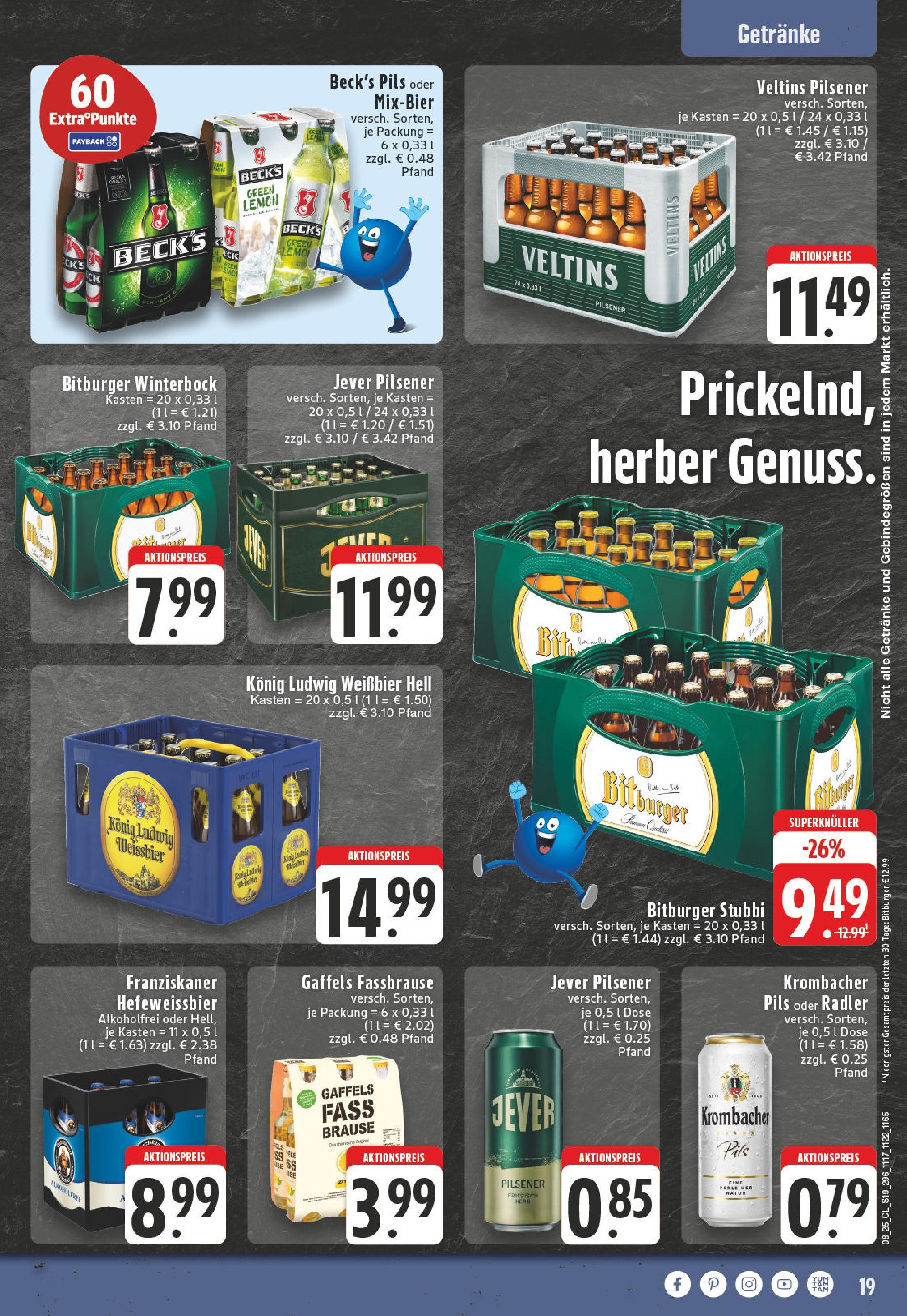 Edeka - EDEKA: Wochenangebote (ab 16.02.2025) » Angebote Online | Seite: 19 | Produkte: Franziskaner, Weißbier, Pils, Krombacher