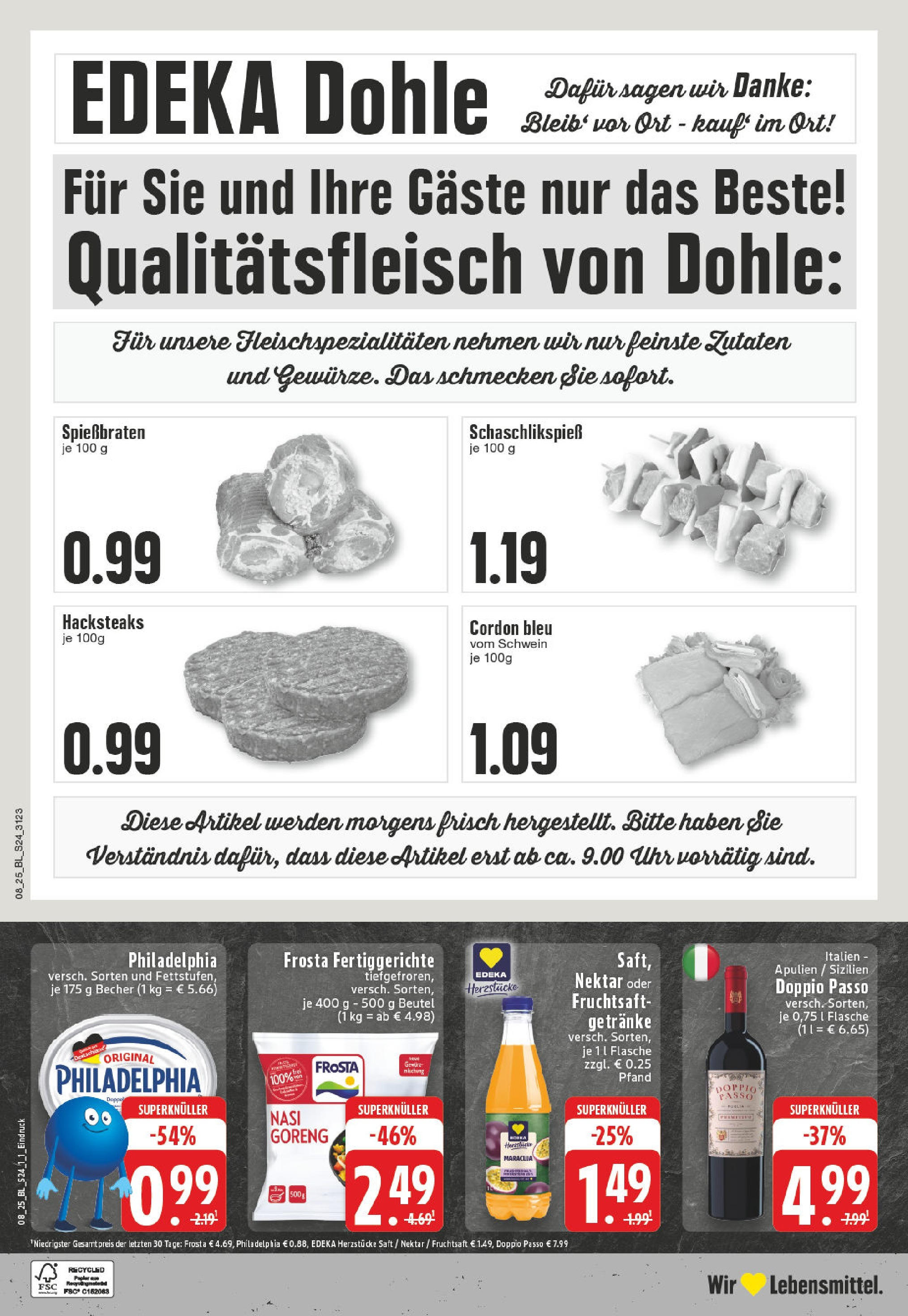 Edeka - EDEKA: Wochenangebote (ab 16.02.2025) » Angebote Online | Seite: 24 | Produkte: Frosta, Fertiggerichte, Saft, Fruchtsaft