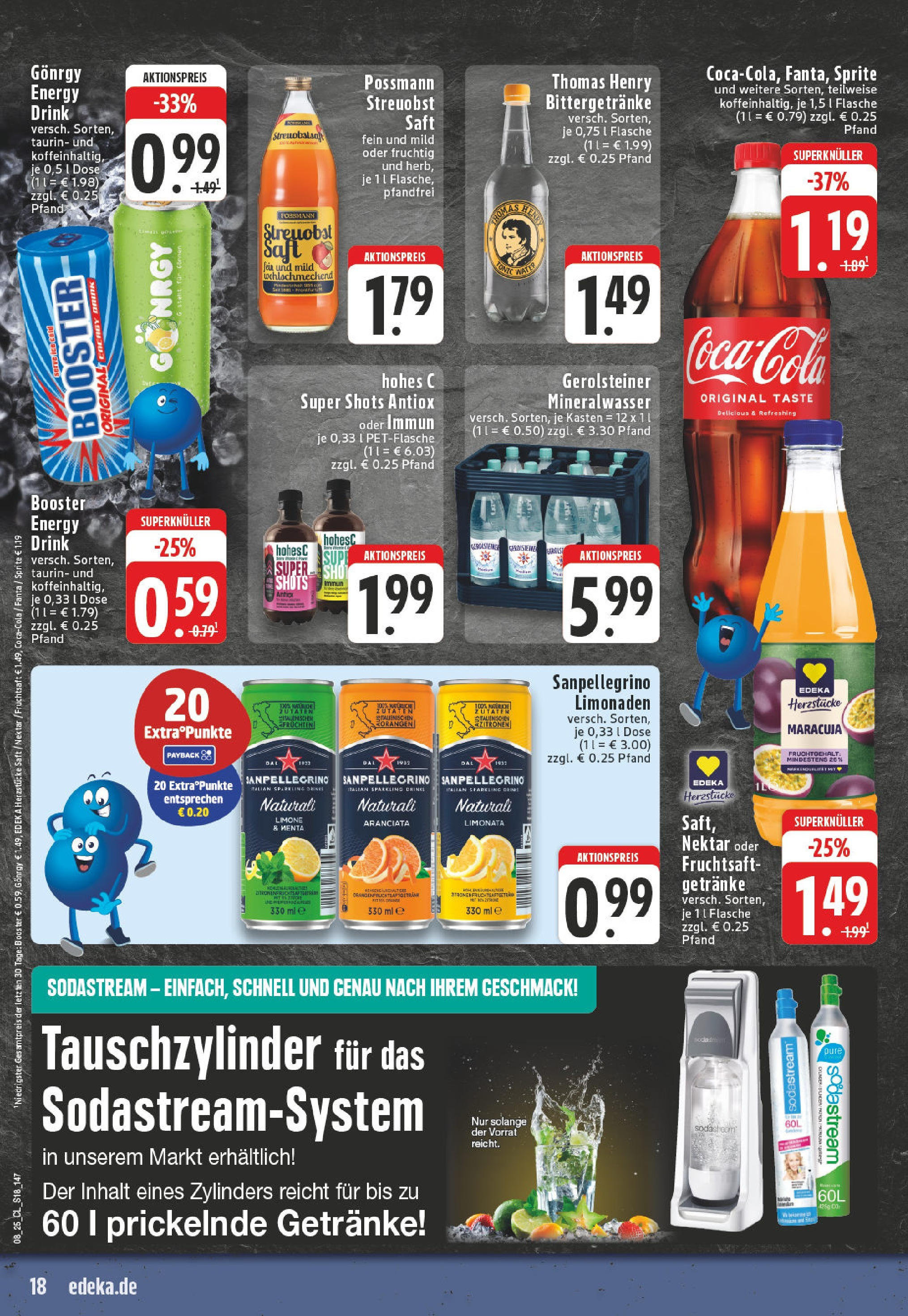 Edeka - EDEKA: Wochenangebote (ab 16.02.2025) » Angebote Online | Seite: 18 | Produkte: Energy, Mineralwasser, Saft, Sodastream