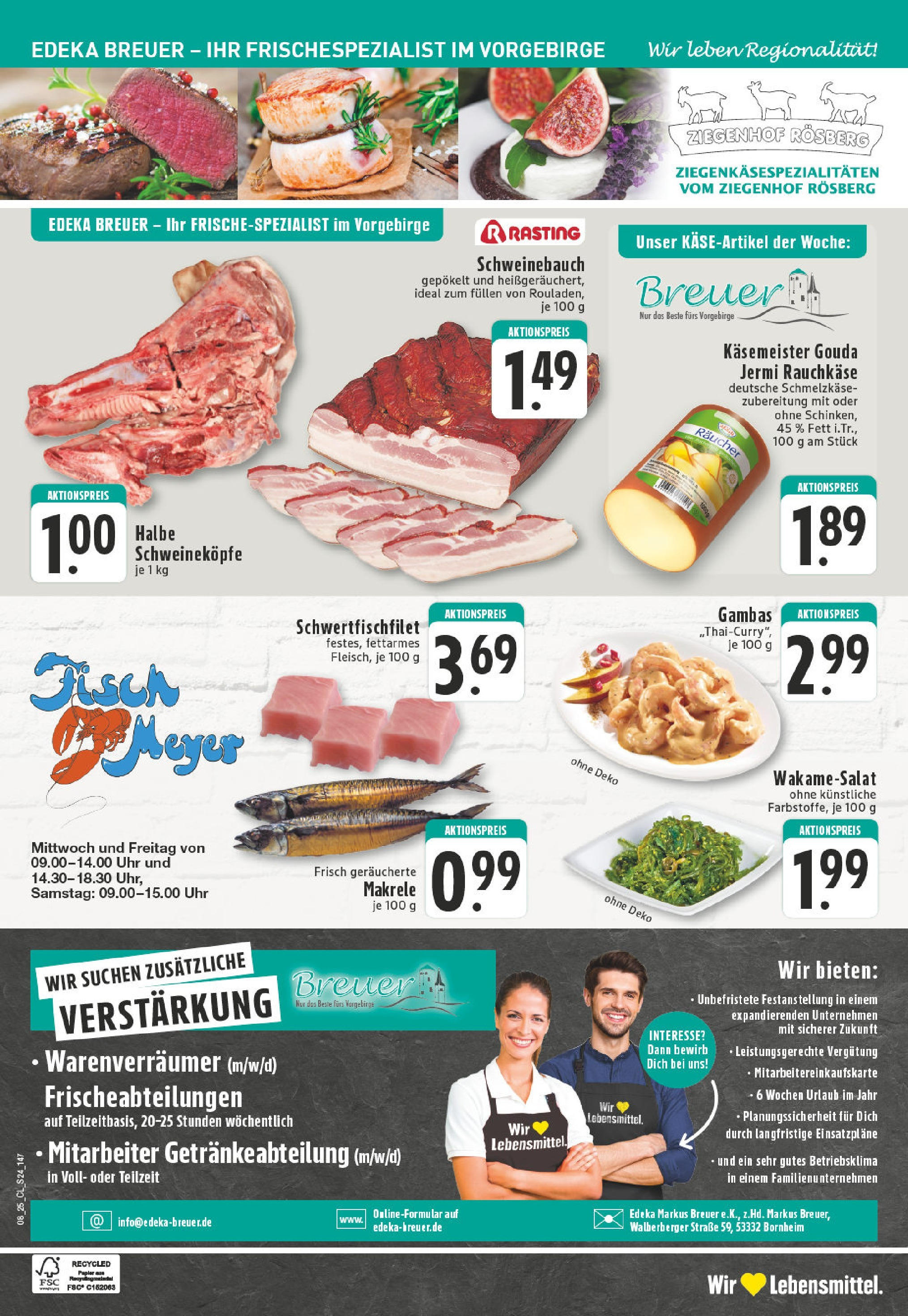 Edeka - EDEKA: Wochenangebote (ab 16.02.2025) » Angebote Online | Seite: 24 | Produkte: Schweinebauch, Gouda, Fisch, Uhr