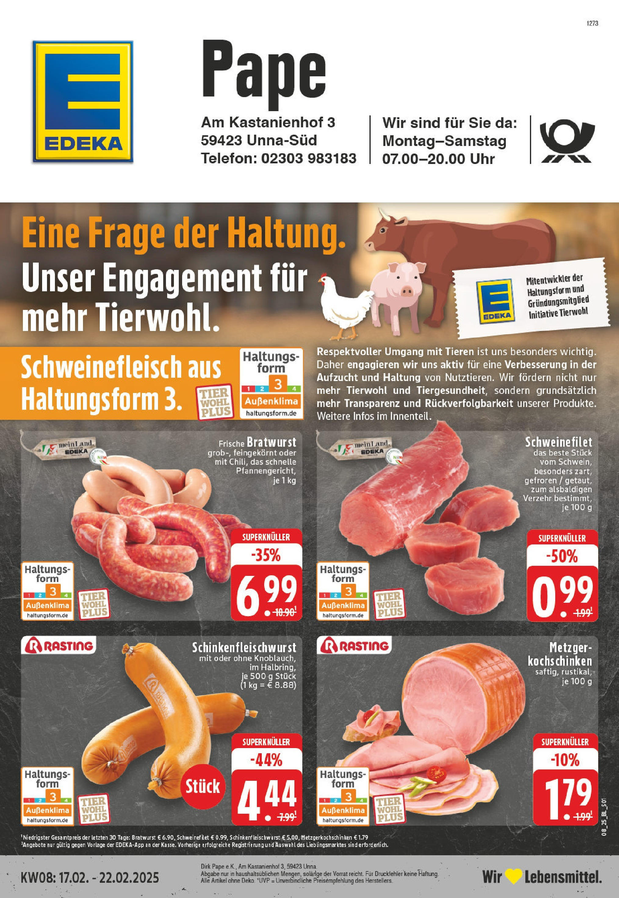 Edeka - EDEKA: Wochenangebote (ab 16.02.2025) » Angebote Online | Seite: 1 | Produkte: Bratwurst, Schweinefilet, Schweinefleisch, Uhr