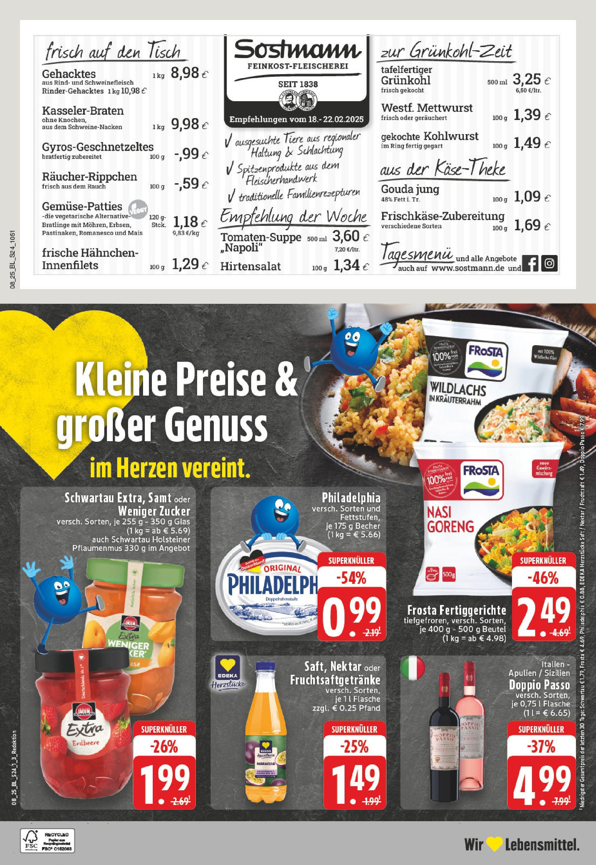 Edeka - EDEKA: Wochenangebote (ab 16.02.2025) » Angebote Online | Seite: 24 | Produkte: Gouda, Schweinenacken, Fertiggerichte, Doppio Passo