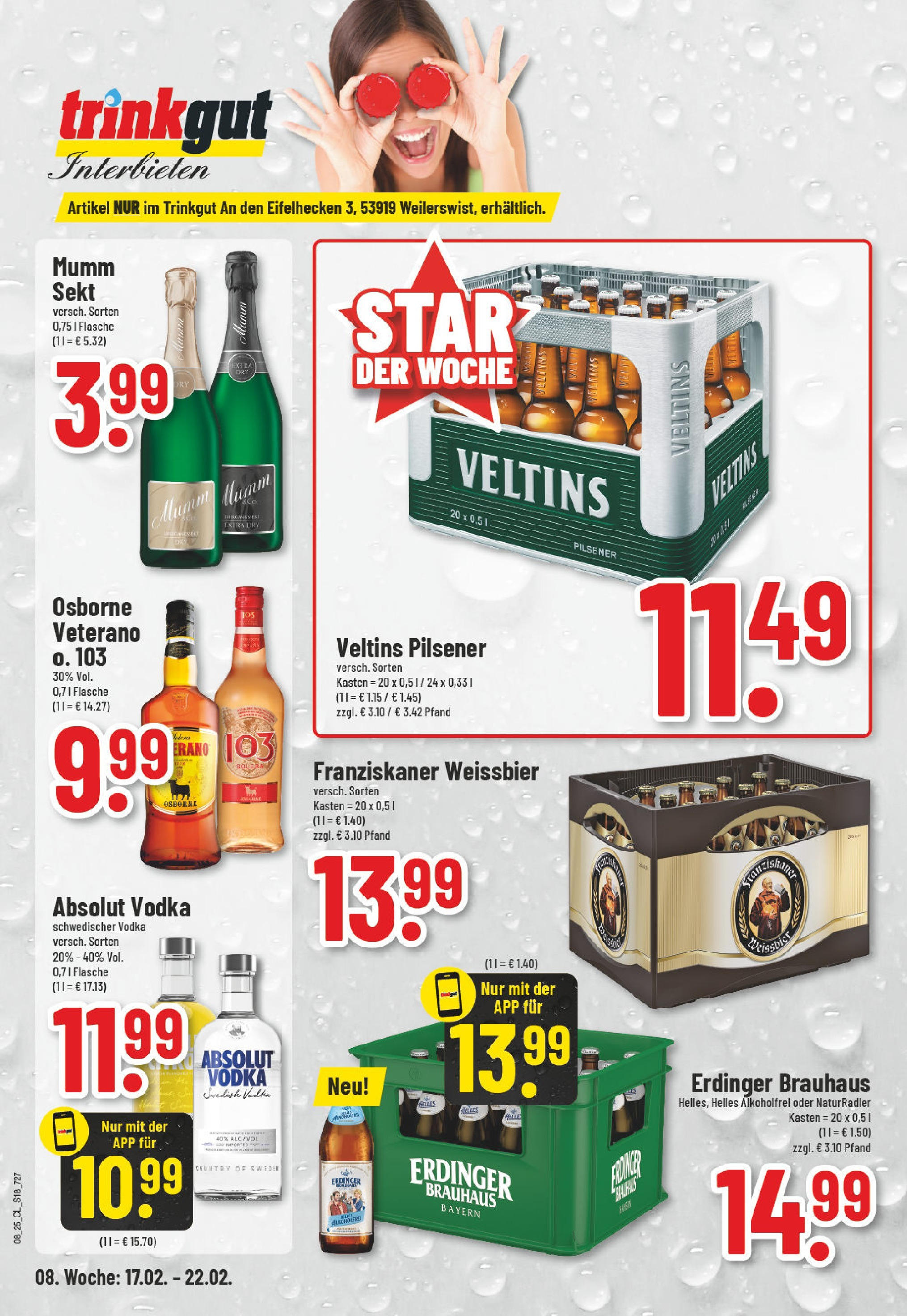 Edeka - EDEKA: Wochenangebote (ab 16.02.2025) » Angebote Online | Seite: 18 | Produkte: Mumm sekt, Erdinger, Weißbier, Veltins