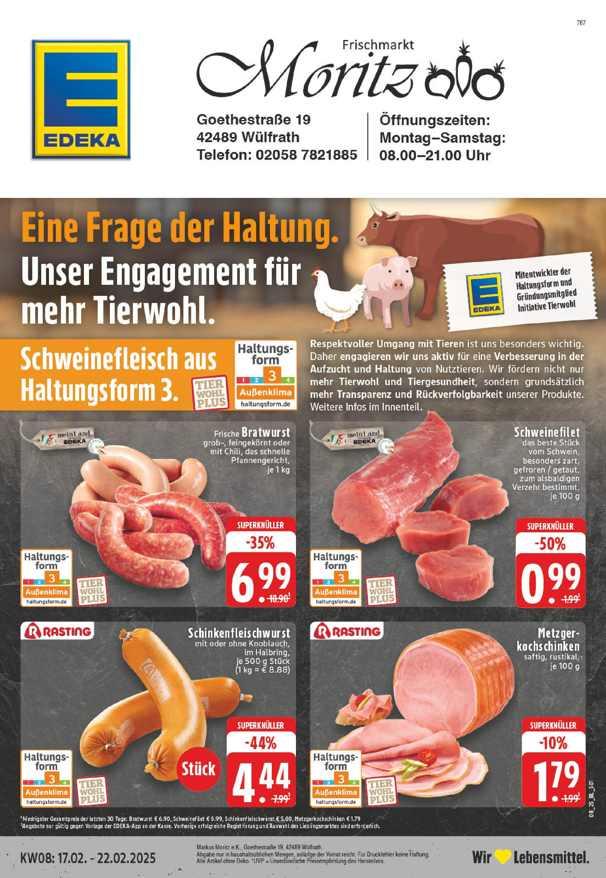 Edeka - EDEKA: Wochenangebote (ab 16.02.2025) » Angebote Online | Seite: 1 | Produkte: Bratwurst, Schweinefilet, Schweinefleisch, Telefon