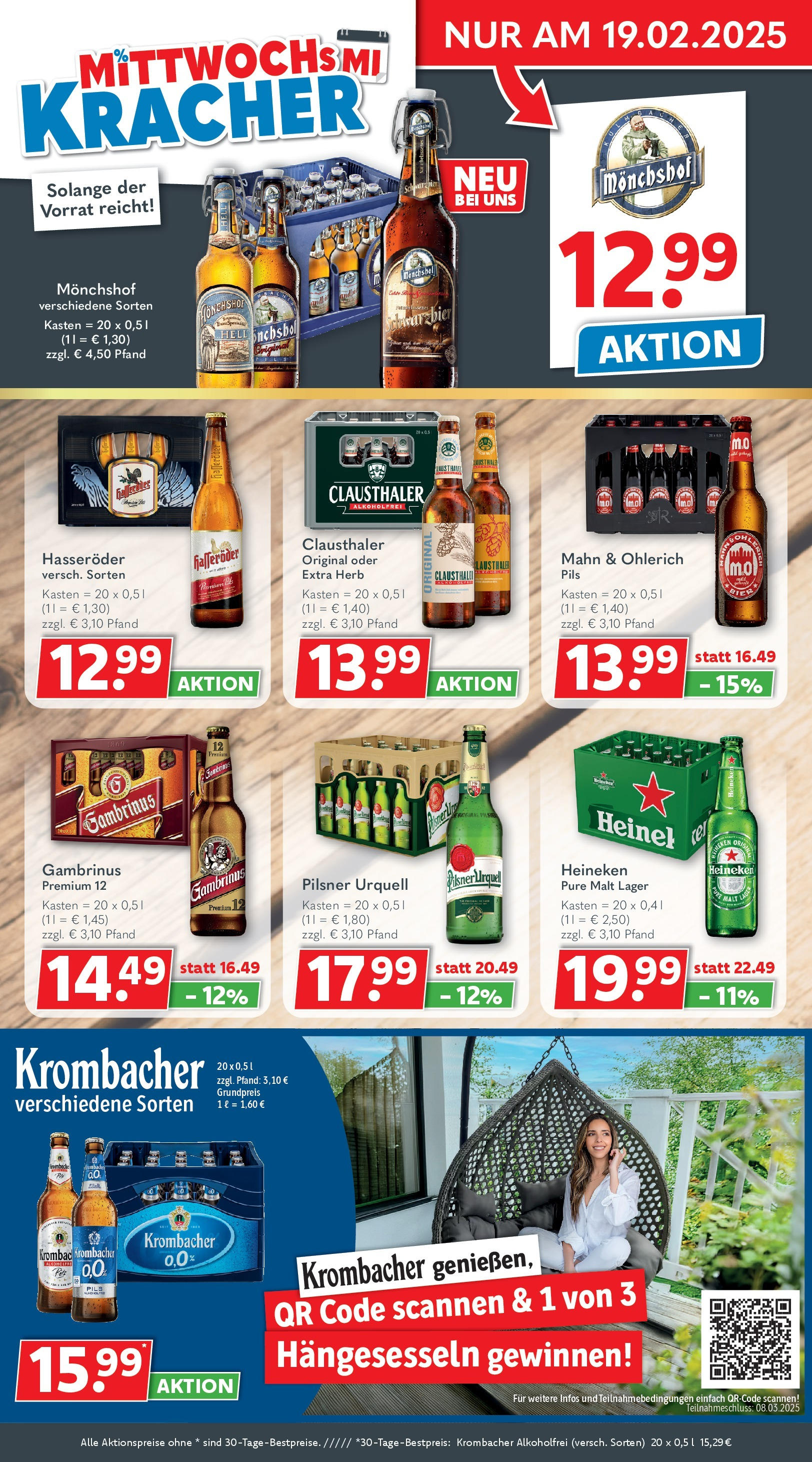 Getränkeland Prospekt 	 (ab 17.02.2025) zum Blättern | Seite: 2 | Produkte: Monchshof, Pilsner urquell, Krombacher, Hasseröder