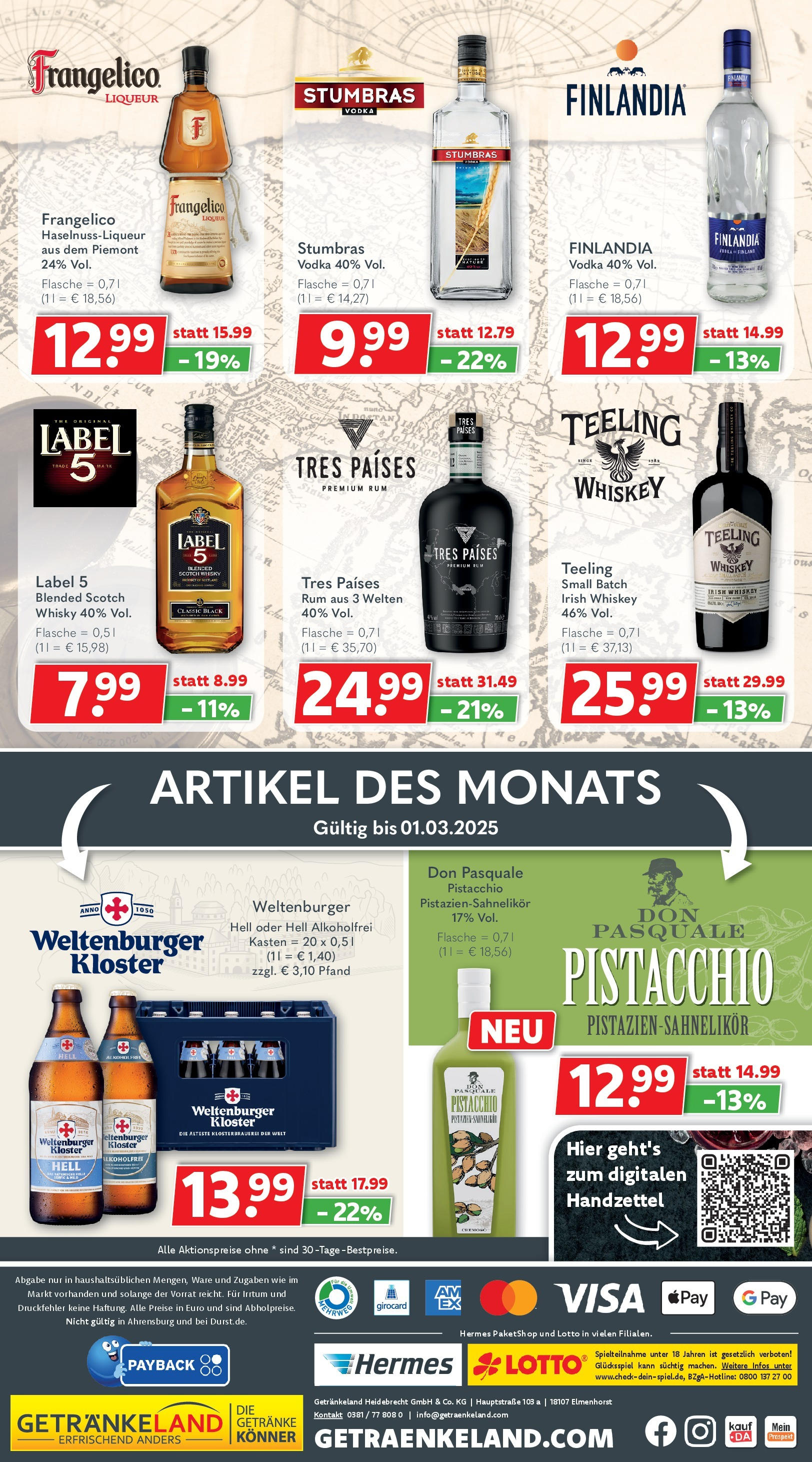 Getränkeland Prospekt 	 (ab 17.02.2025) zum Blättern | Seite: 6 | Produkte: Whisky, Rum, Vodka, Whiskey