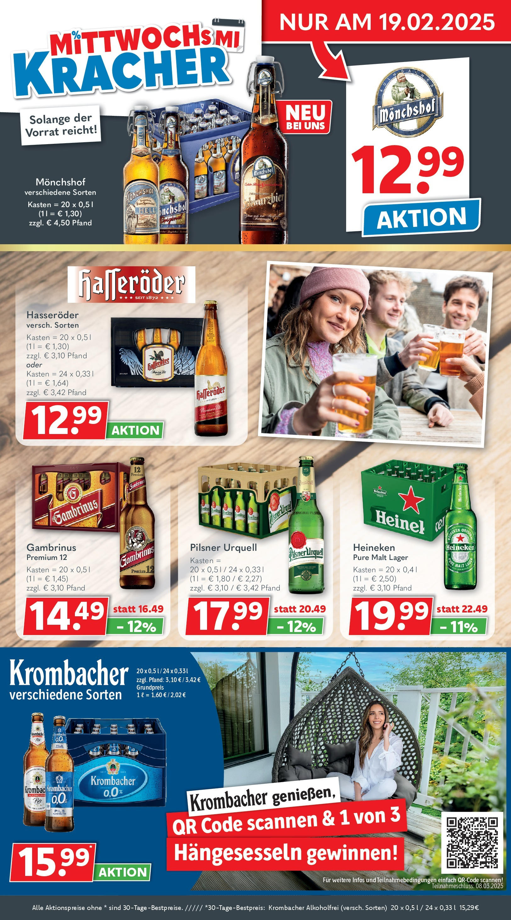 Getränkeland Aktueller Prospekt (ab 17.02.2025) zum Blättern | Seite: 2 | Produkte: Monchshof, Krombacher alkoholfrei, Pilsner urquell, Krombacher