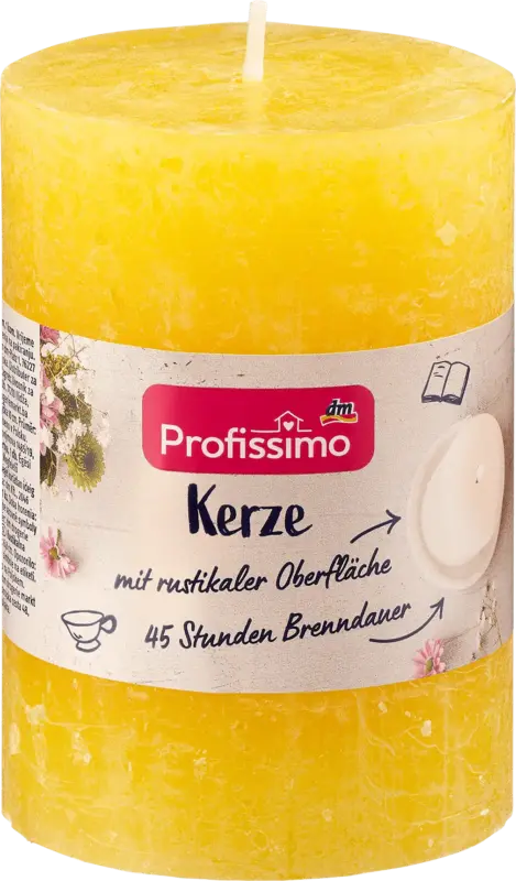 Profissimo Kerze rustik 100/68 gelb