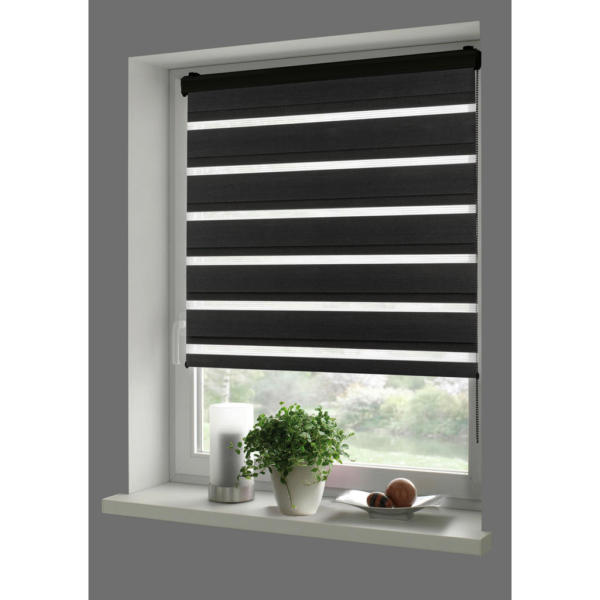 Doppelrollo mit Blende Black