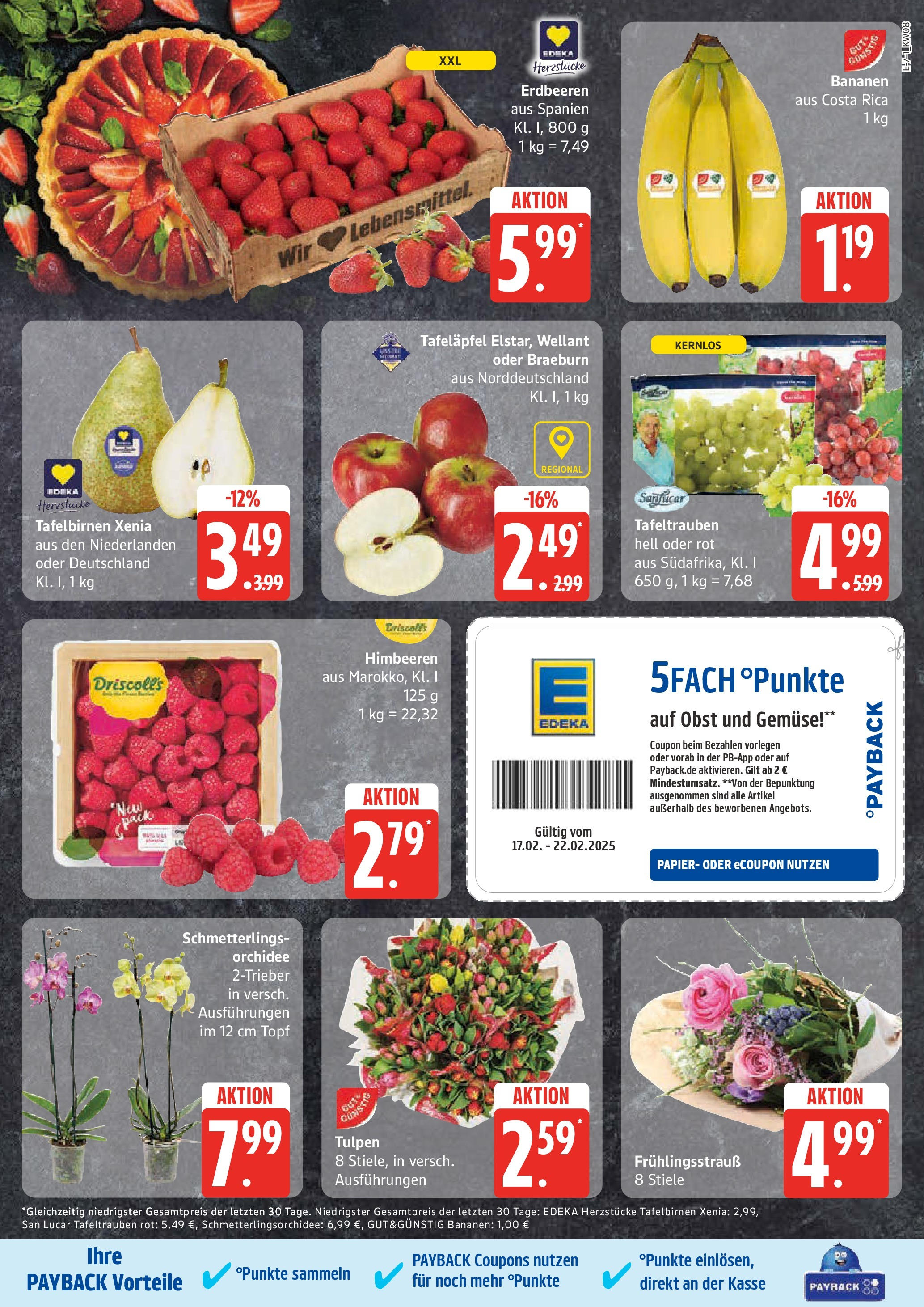 Edeka - EDEKA: Wochenangebote (ab 16.02.2025) » Angebote Online | Seite: 7 | Produkte: Orchidee, Bananen, Obst, Erdbeeren