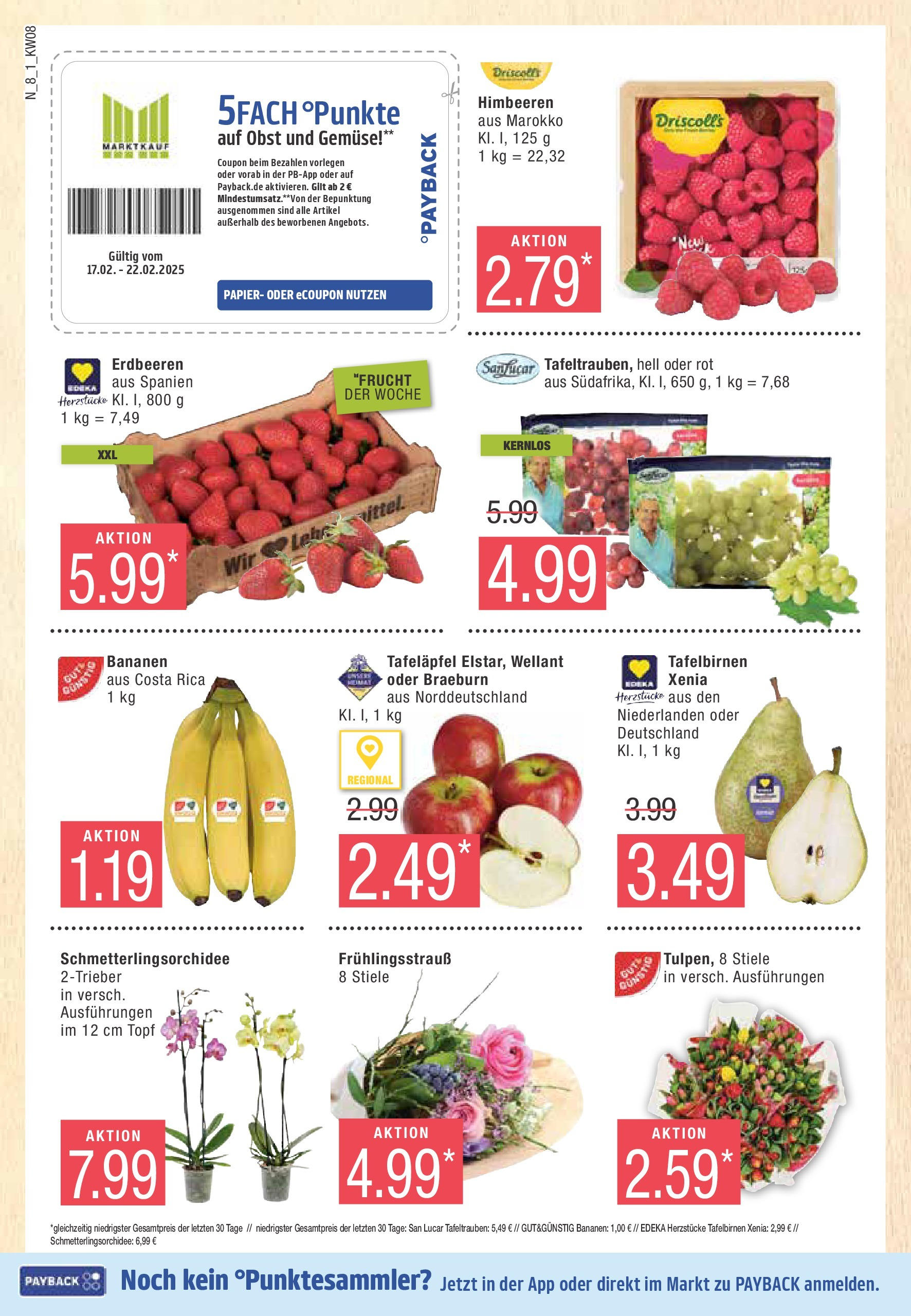 Edeka - EDEKA: Wochenangebote (ab 16.02.2025) » Angebote Online | Seite: 8 | Produkte: Himbeeren, Bananen, Gemüse, Erdbeeren