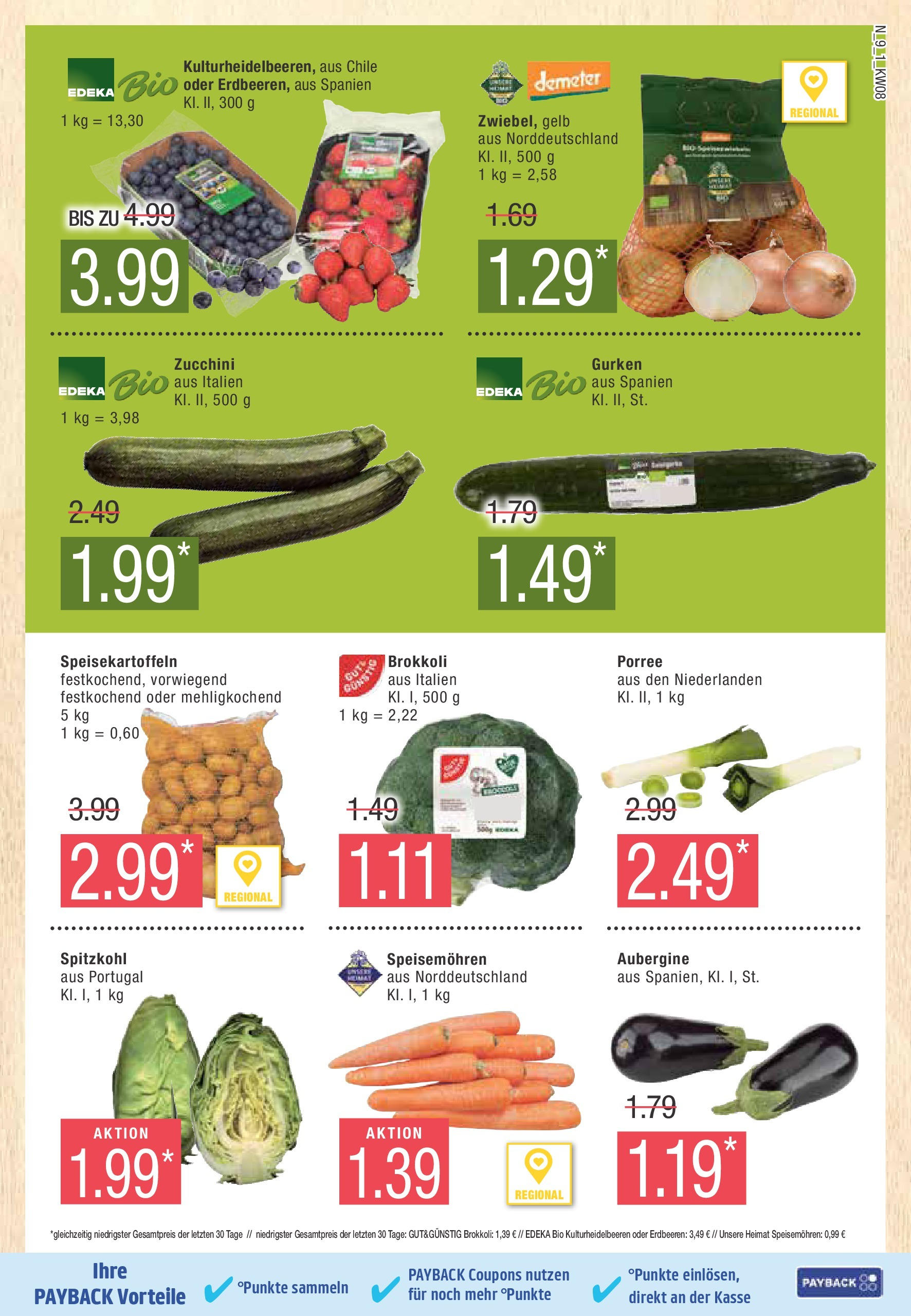 Edeka - EDEKA: Wochenangebote (ab 16.02.2025) » Angebote Online | Seite: 9 | Produkte: Brokkoli, Aubergine, Erdbeeren, Gurken