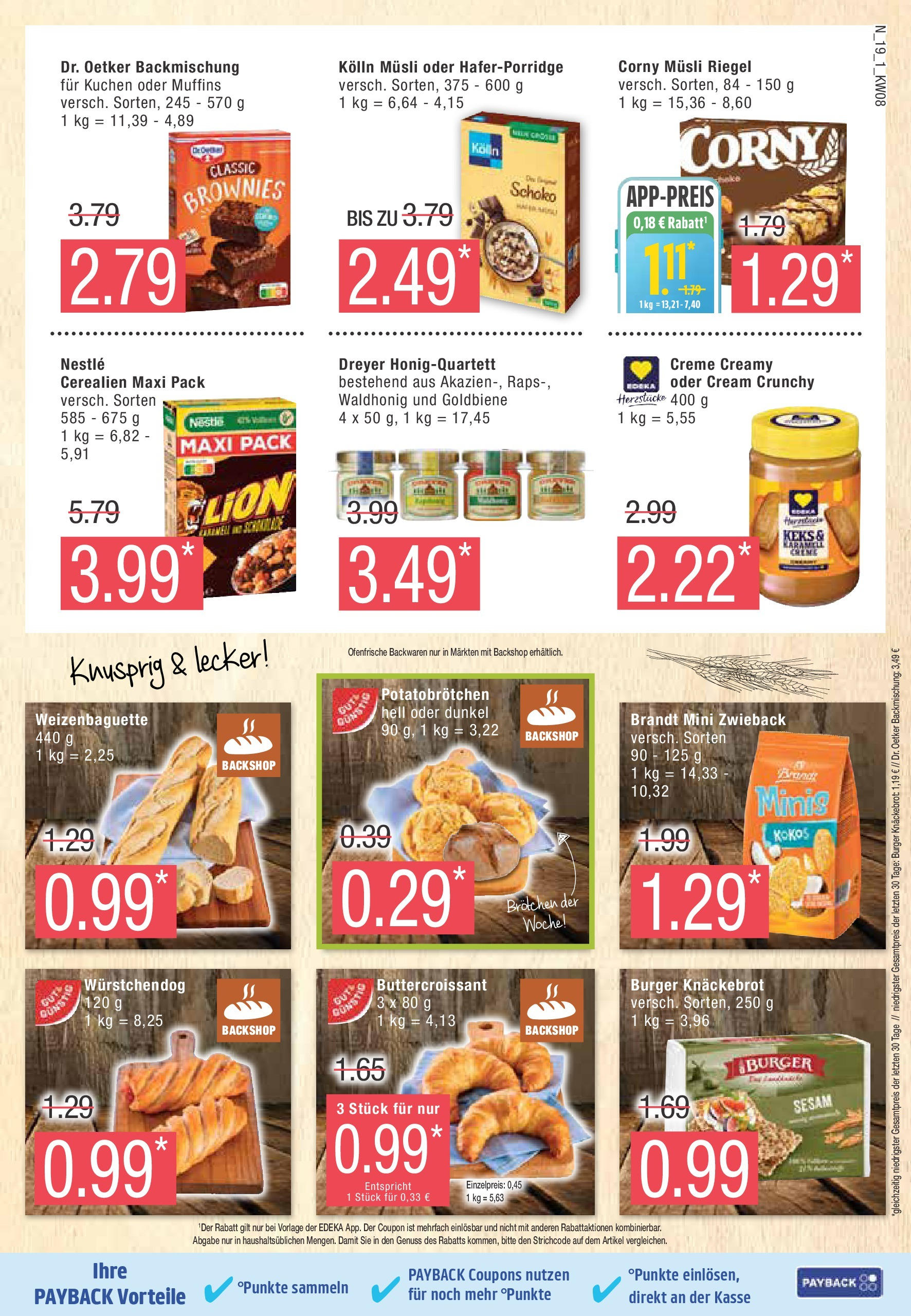 Edeka - EDEKA: Wochenangebote (ab 16.02.2025) » Angebote Online | Seite: 19 | Produkte: Kolln, Burger, Ofenfrische, Creme