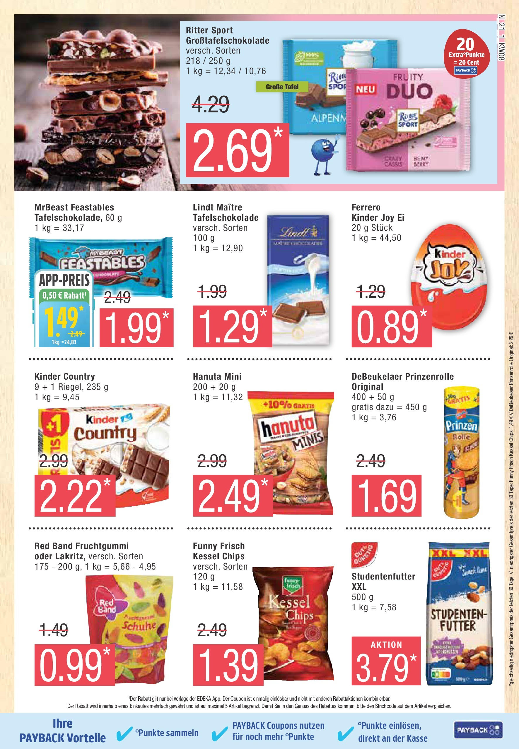 Edeka - EDEKA: Wochenangebote (ab 16.02.2025) » Angebote Online | Seite: 21 | Produkte: Ritter sport, Funny frisch, Kinder joy, Lindt