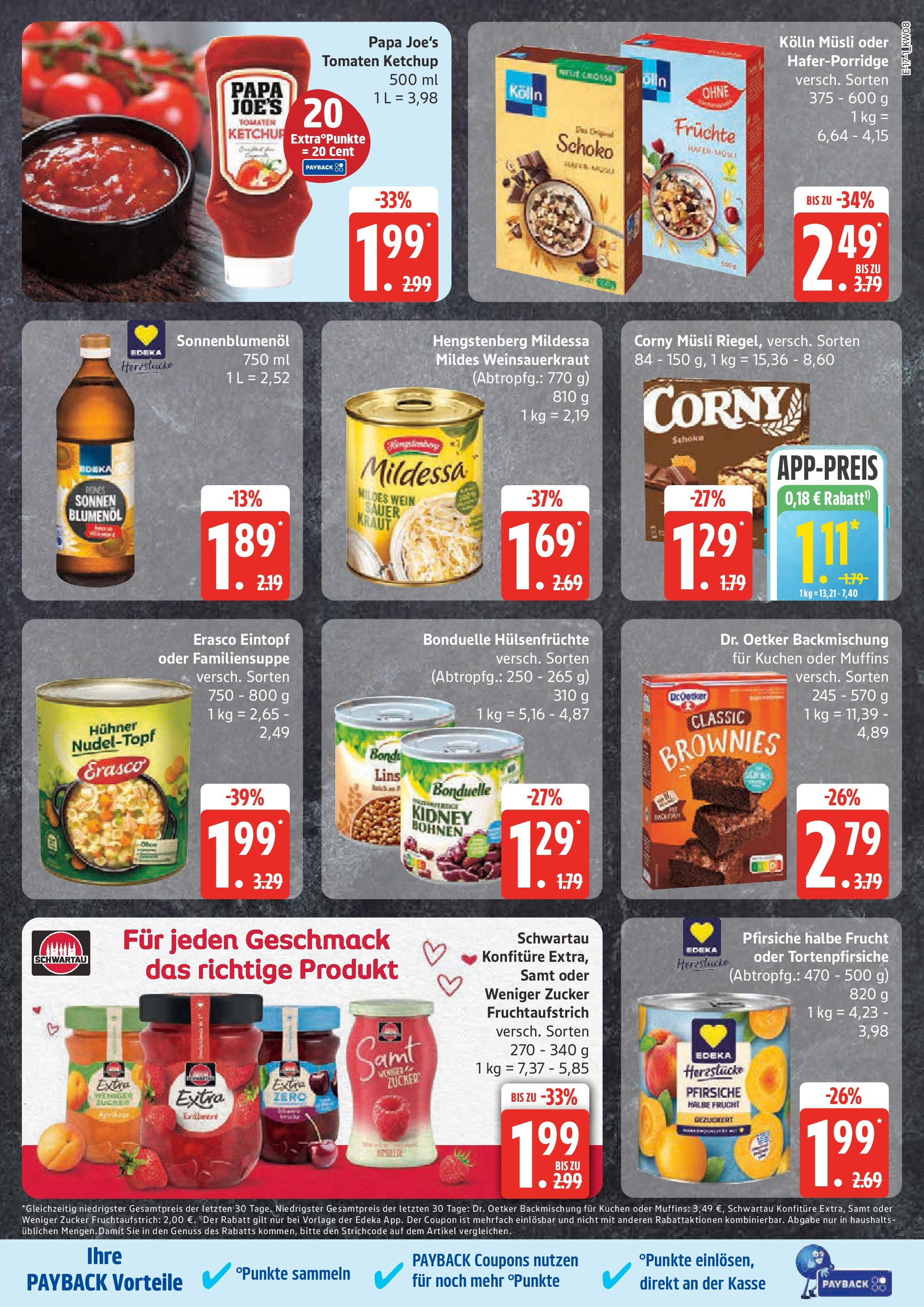 Edeka - EDEKA: Wochenangebote (ab 16.02.2025) » Angebote Online | Seite: 17 | Produkte: Musli, Kolln, Tomaten, Erasco