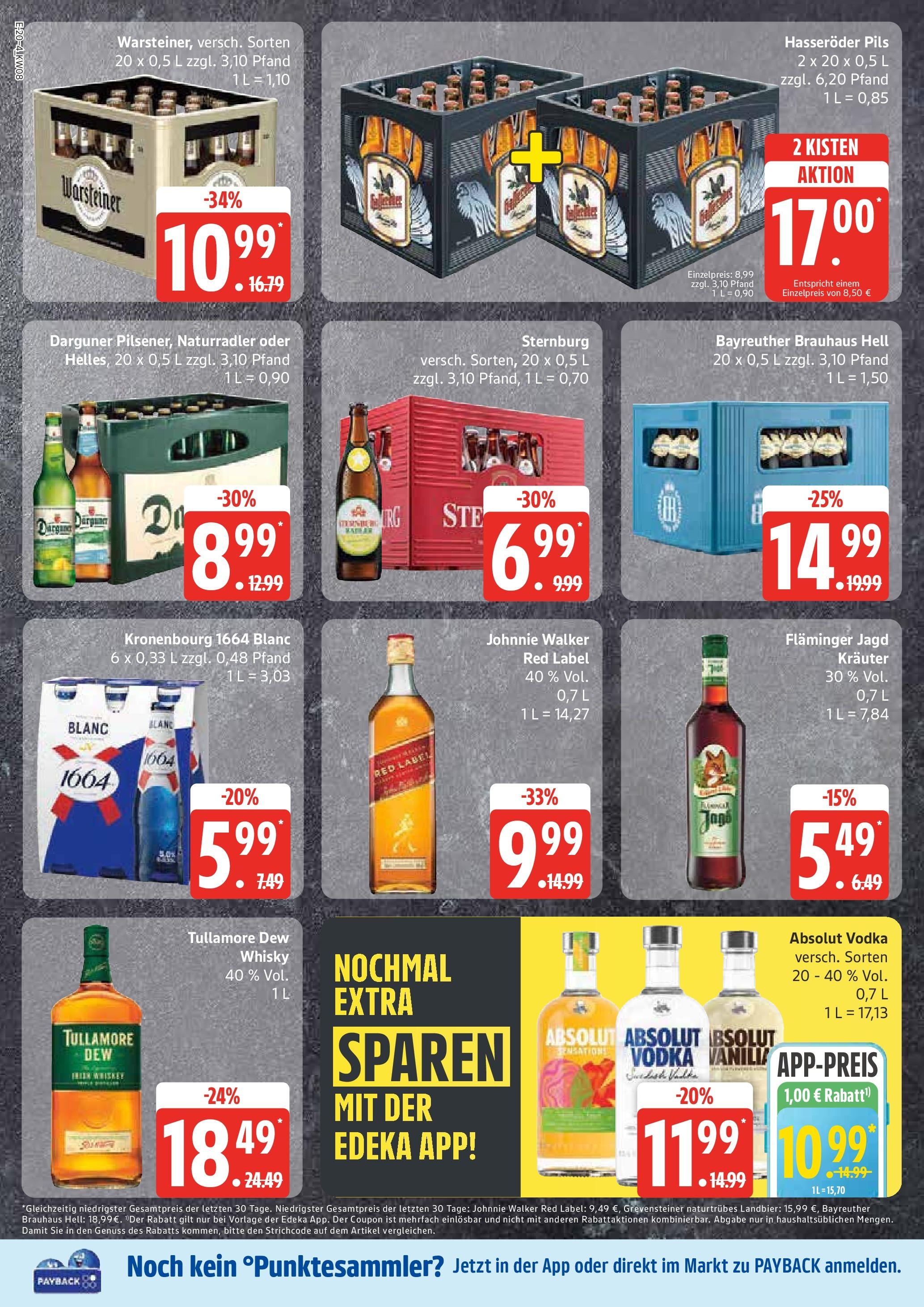 Edeka - EDEKA: Wochenangebote (ab 16.02.2025) » Angebote Online | Seite: 20 | Produkte: Vodka, Hasseröder, Whiskey, Johnnie walker