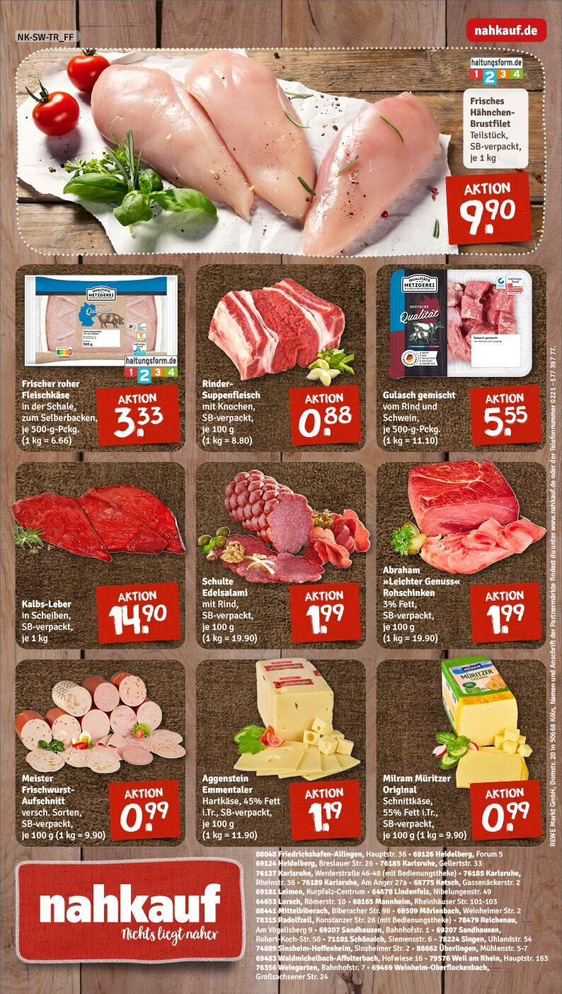 Rewe - Radolfzell, Konstanzer Straße 2 (ab 17.02.2025) zum Blättern » Angebote | Seite: 8 | Produkte: Hahnchen, Kalbsleber, Gulasch, Suppenfleisch