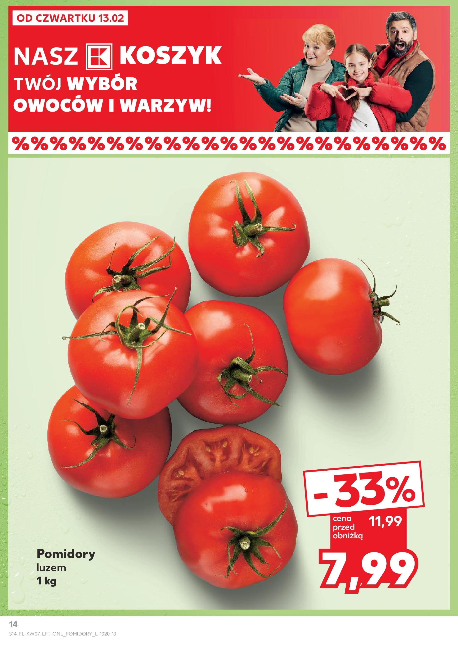 Kaufland gazetka od 13.02.2025 - od jutra PDF | Strona: 14 | Produkty: Pieczarki, Papryka, Cukinia, Ogórki