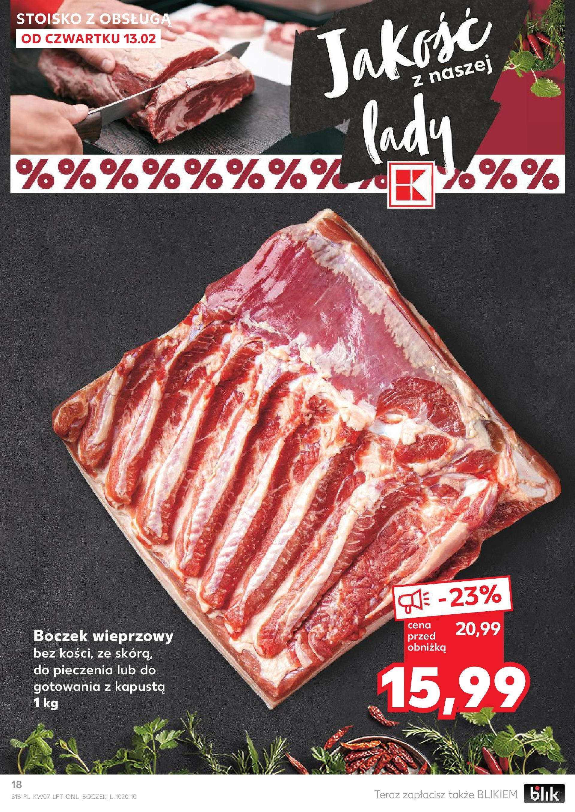 Kaufland gazetka od 13.02.2025 - od jutra PDF | Strona: 18 | Produkty: Karta, Mięso, Szynka wieprzowa, Golonka wieprzowa